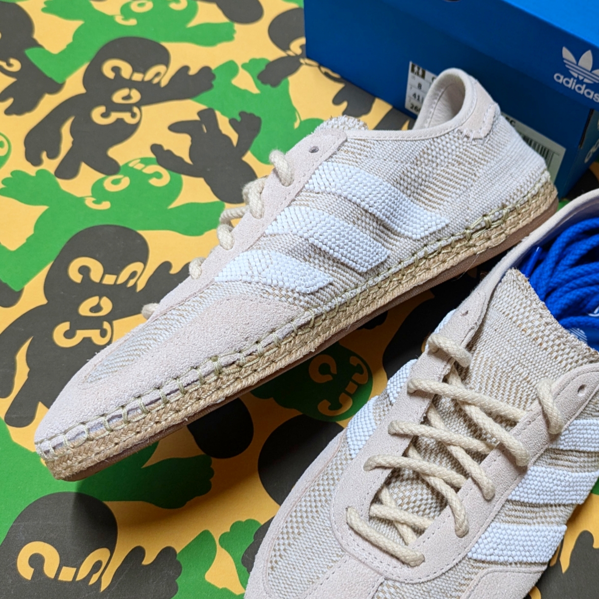 Adidas x Clot Gazelle Halo Ivory Cloud White 착용 스타일 - 2