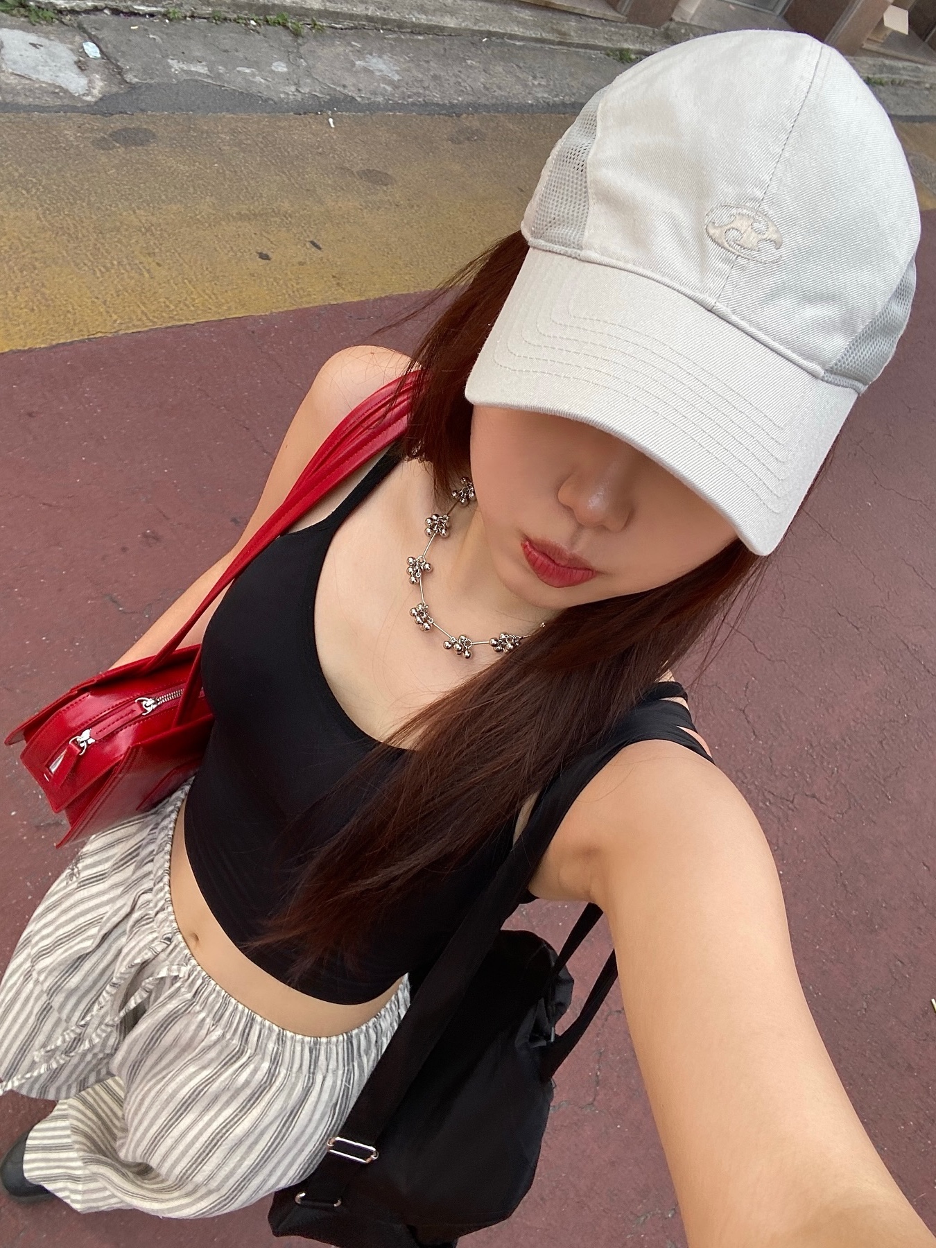 Sansan Gear Curve Panel Cap Light Beige - 24SS 착용 스타일 - 1