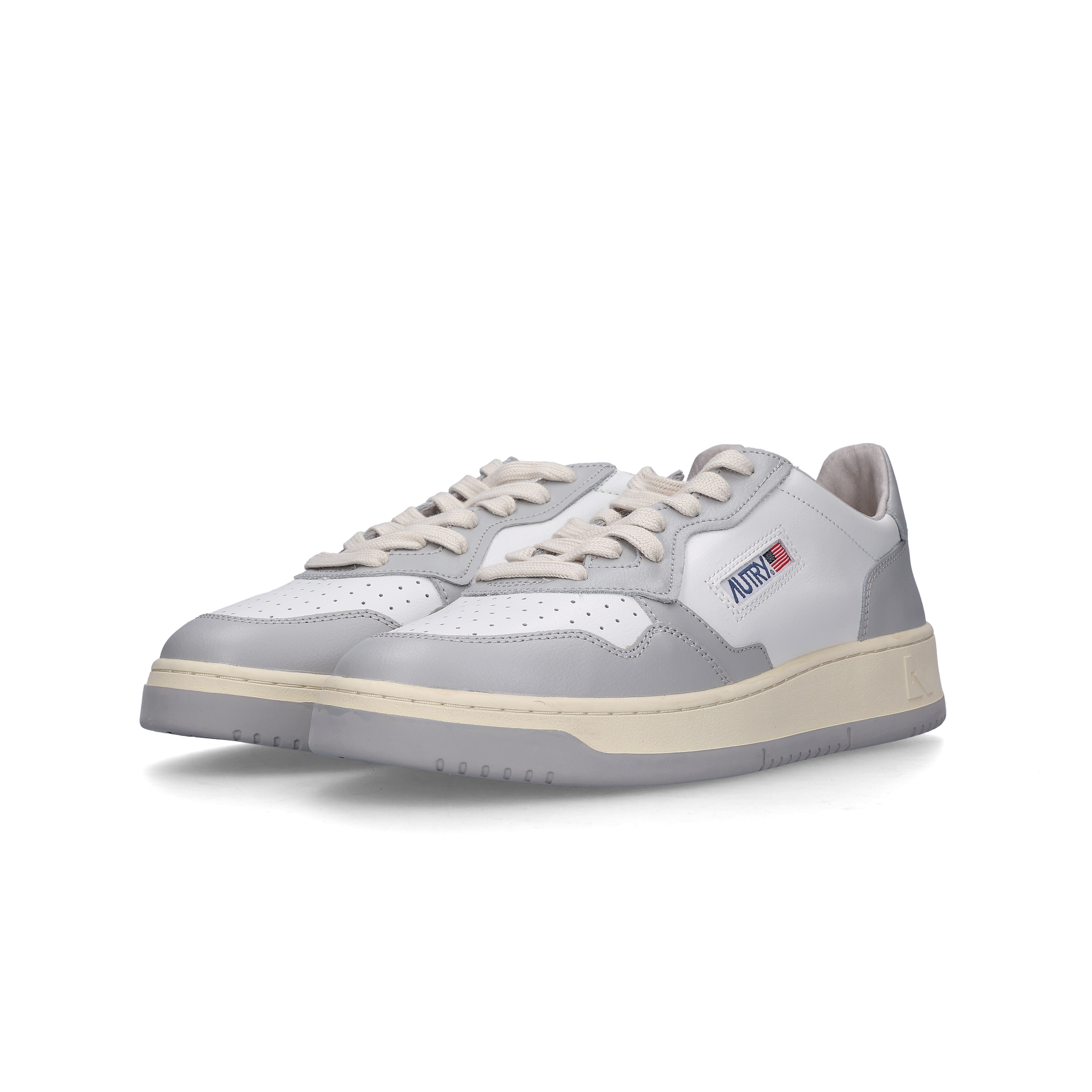 Autry Medalist Low Leather Sneakers Grey White