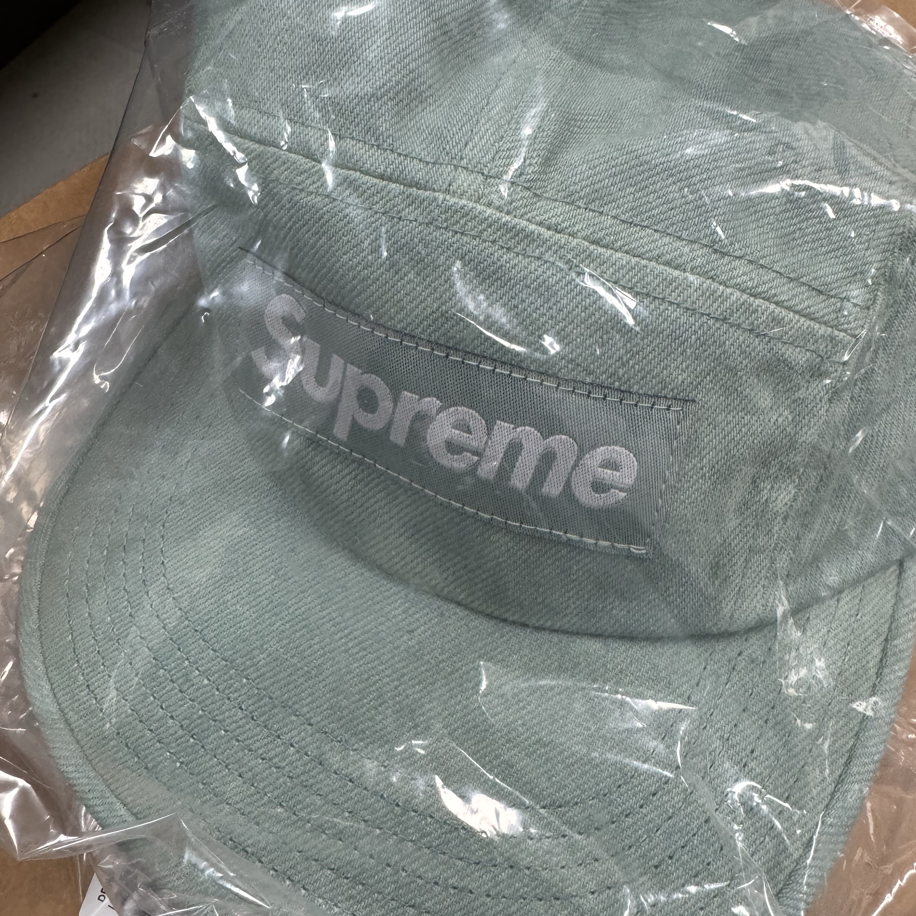 Supreme Denim Camp Cap Mint - 24SS 착용 스타일