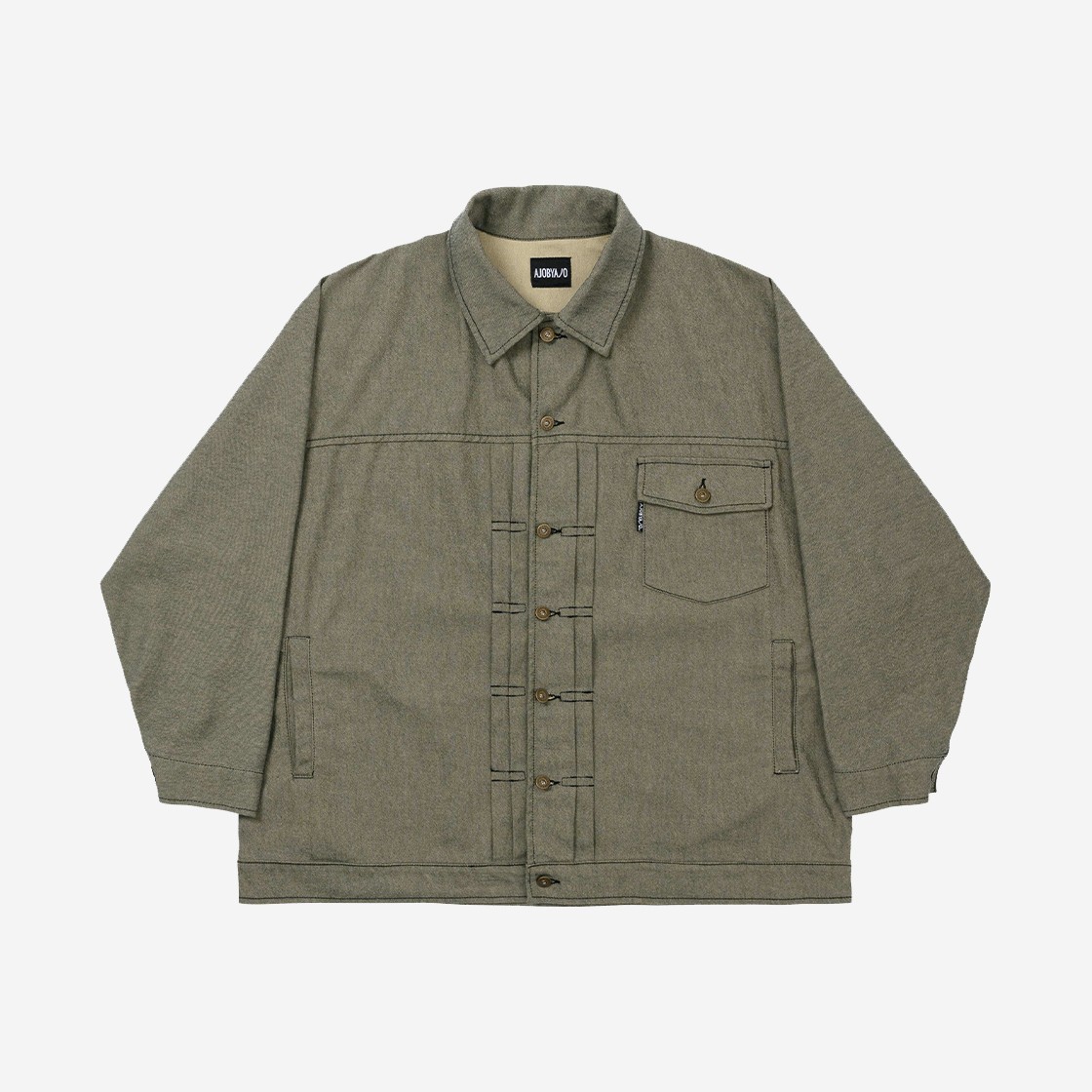 Ajobyajo Batwing Two-Tone Twill Jacket Khaki 상세 이미지 1