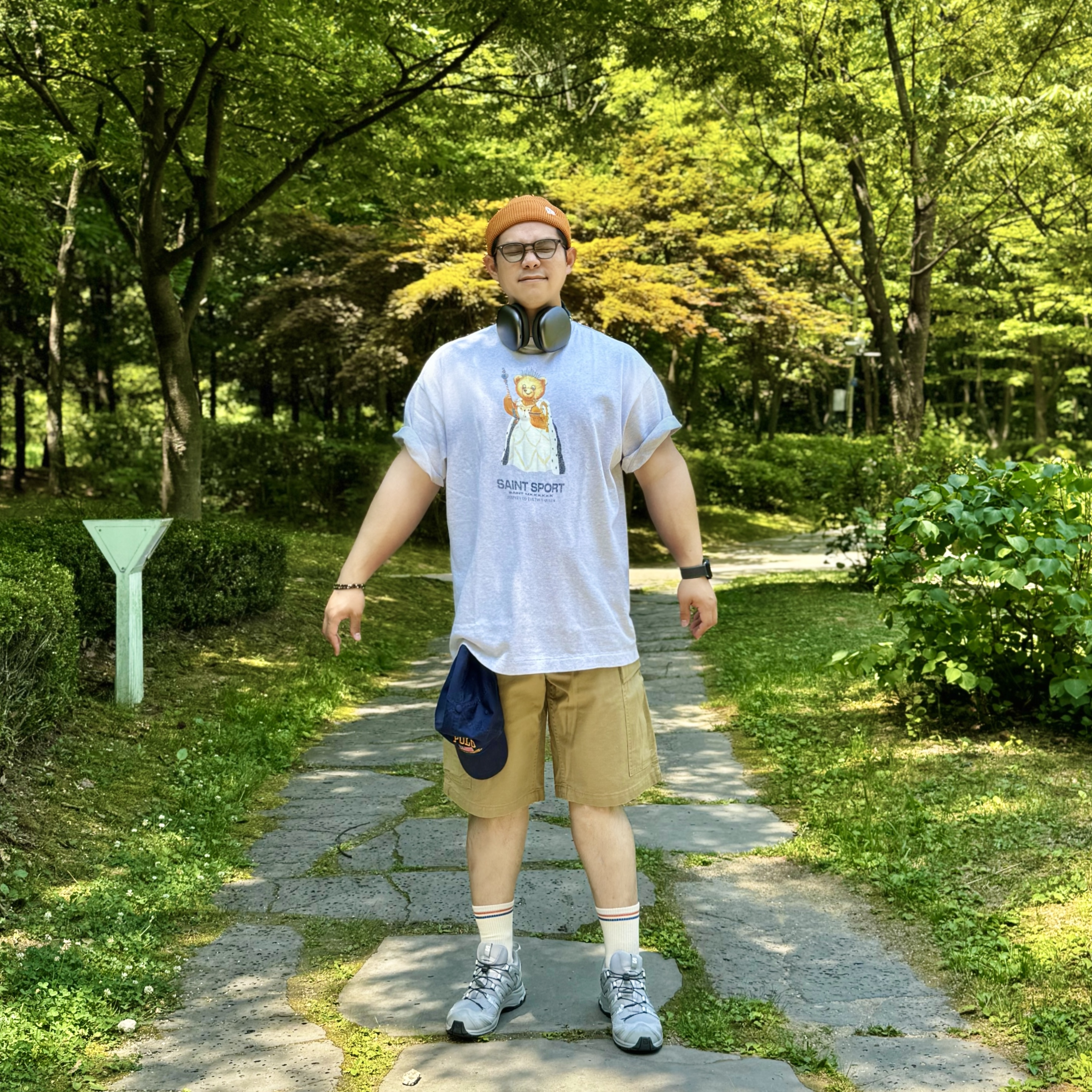 Saint Mxxxxxx True Queen S/S T-Shirt Gray, Salomon XA Pro 3D Alloy Silver 착용 스타일 - 1