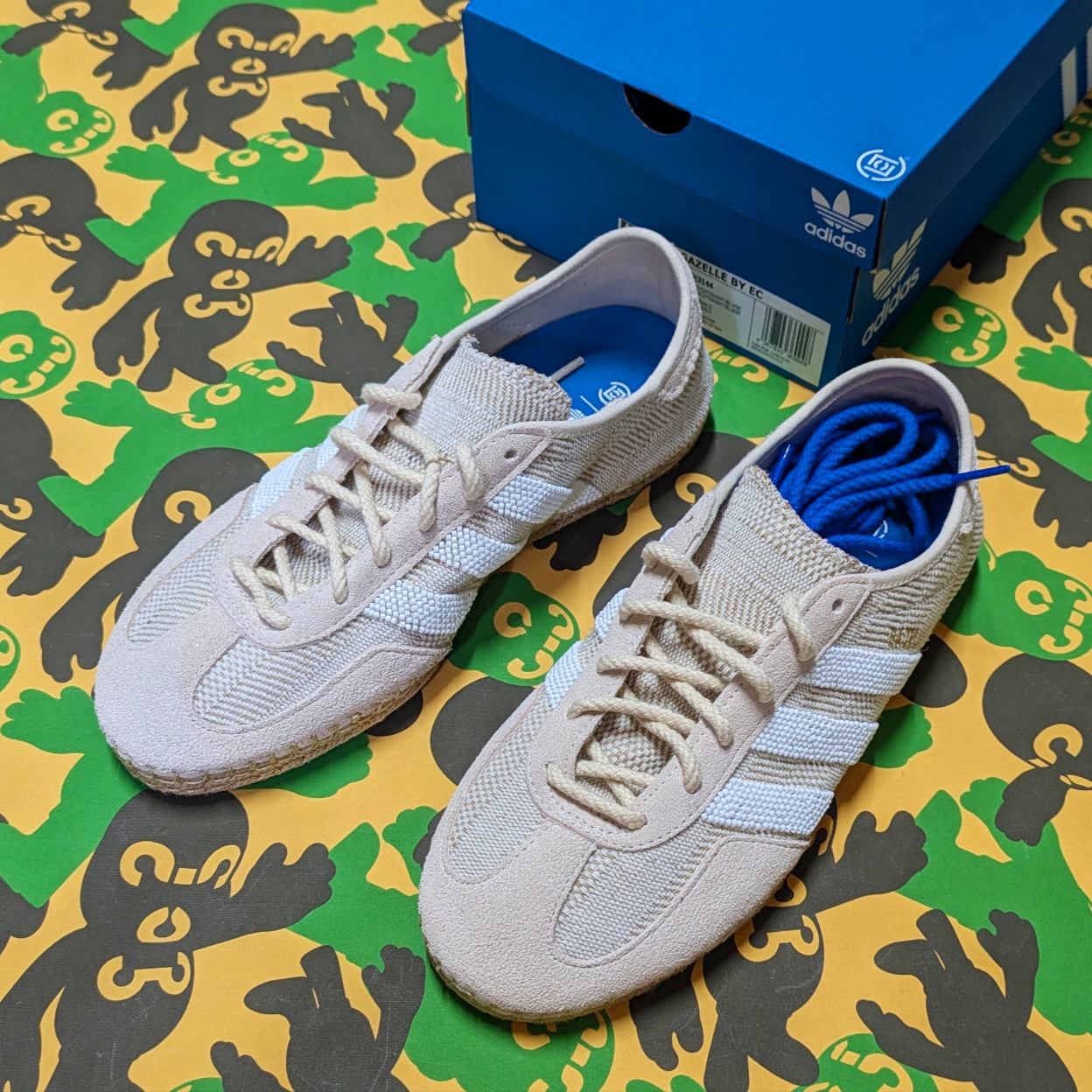 Adidas x Clot Gazelle Halo Ivory Cloud White 착용 스타일 - 1