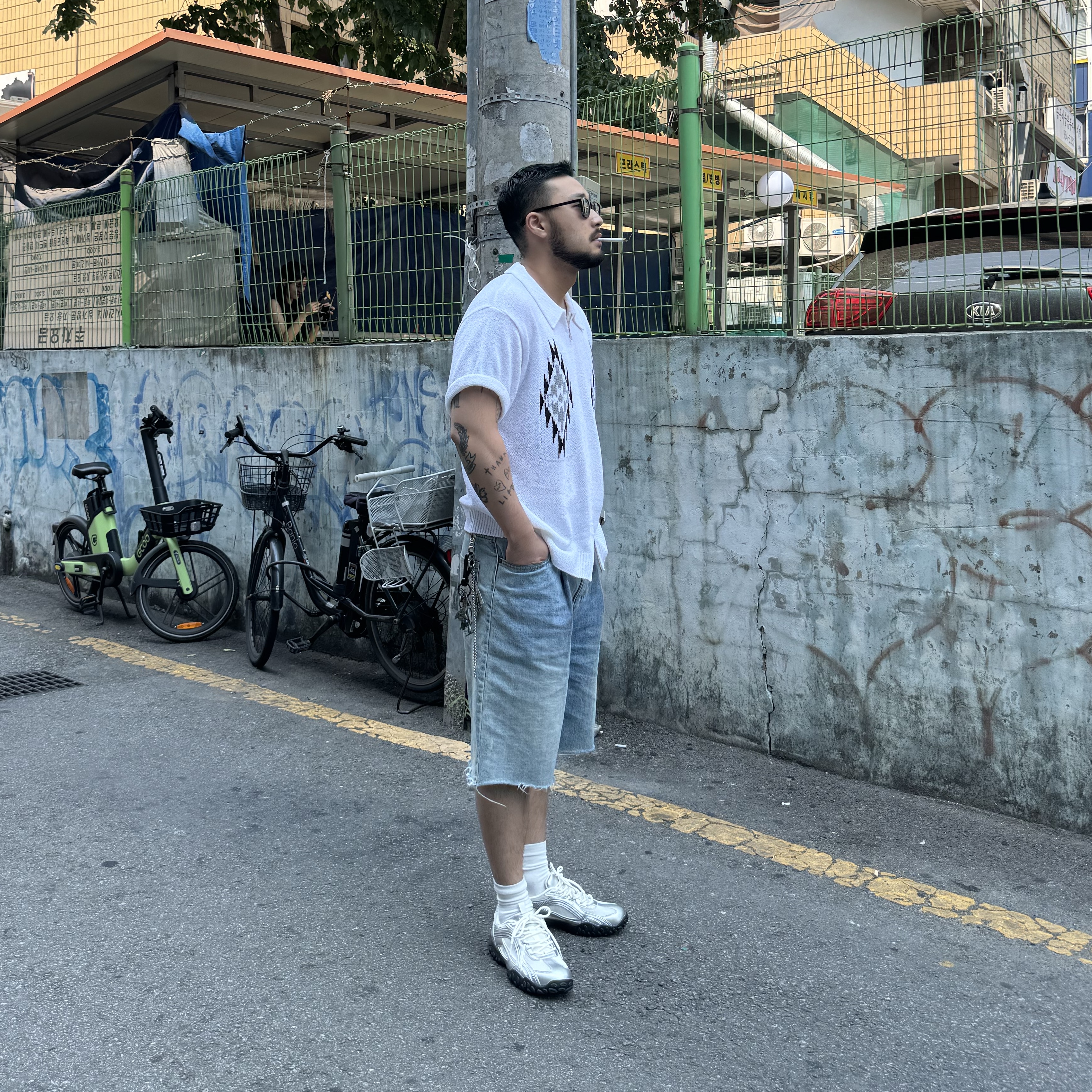 Fila Echappe MS Silver Moon 착용 스타일 - 2