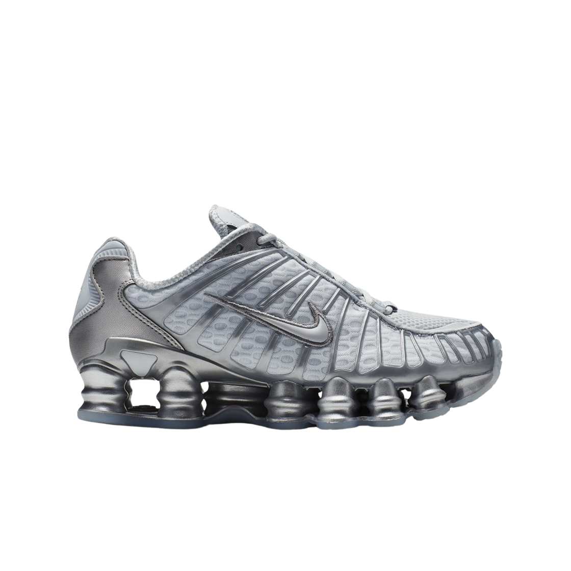 (W) 나이키 샥스 TL 퓨어 플래티넘 앤 메탈릭 실버((W) Nike Shox TL Pure Platinum and Metallic Silver)