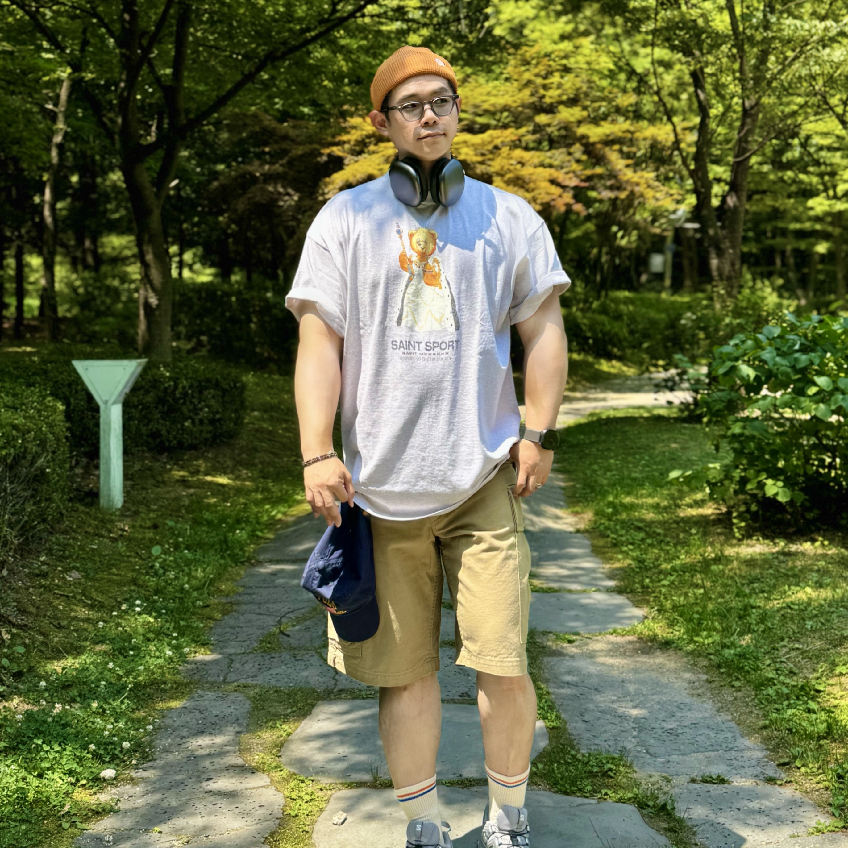 Saint Mxxxxxx True Queen S/S T-Shirt Gray, Salomon XA Pro 3D Alloy Silver 착용 스타일 - 4