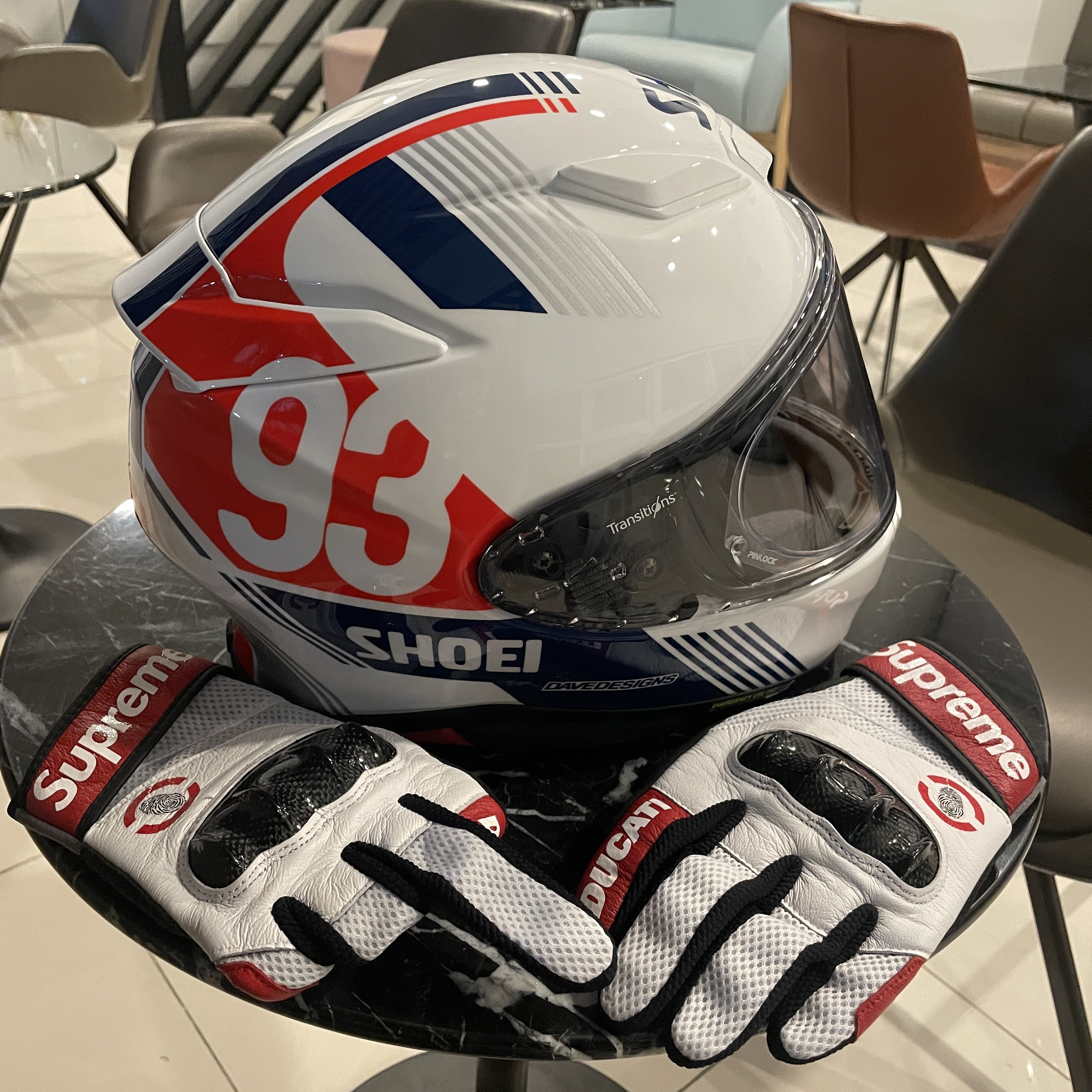 Supreme x Ducati Spidi C1 Leather Gloves Red - 24SS 착용 스타일