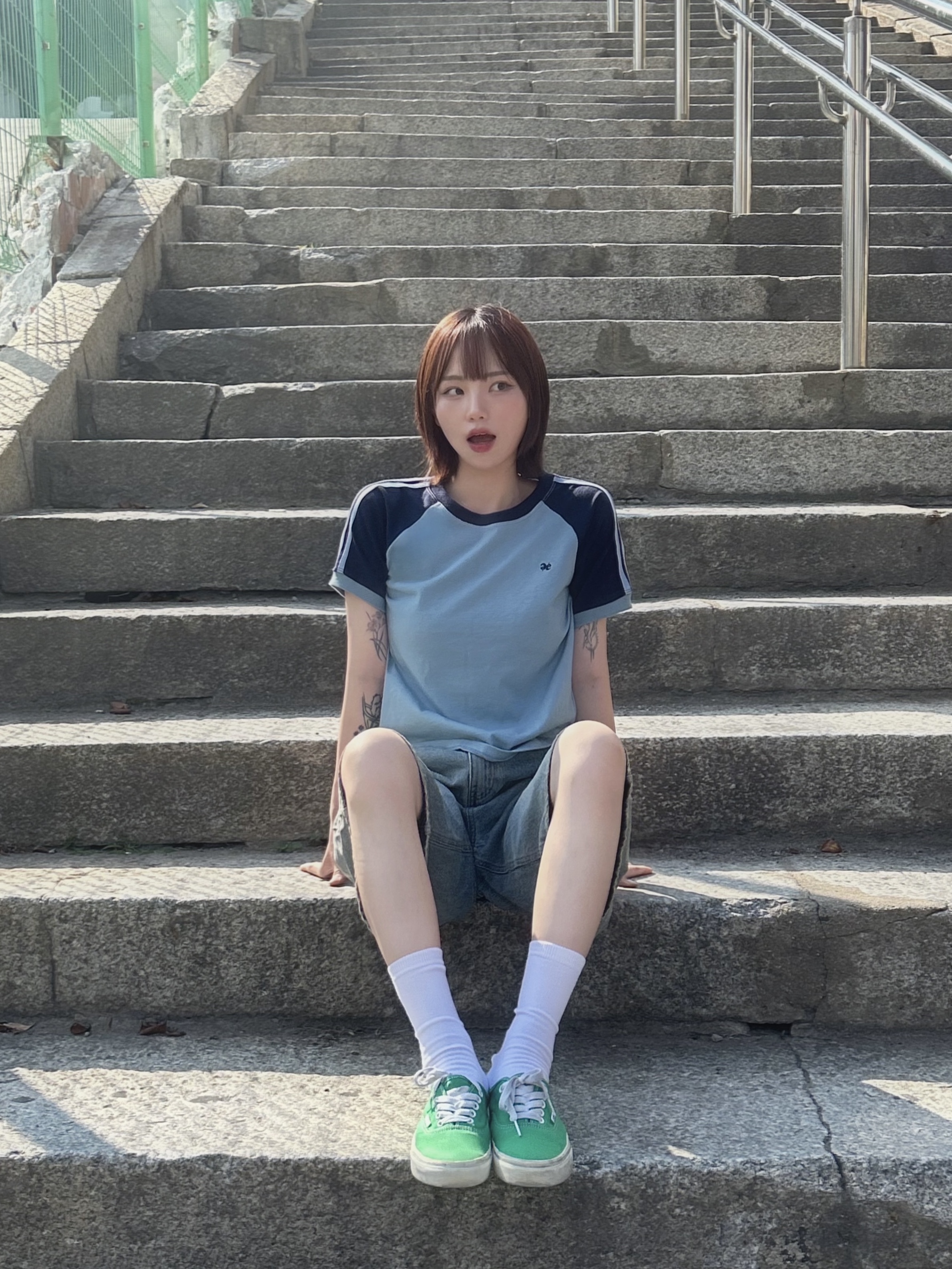 Vans Canvas Authentic Mule Green 착용 스타일 - 1