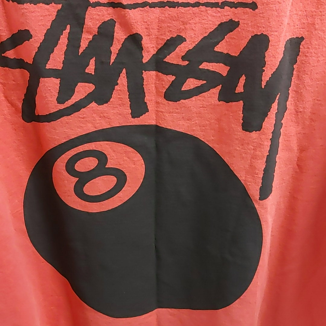 Stussy 8 Ball Pigment Dyed T-Shirt Guava 착용 스타일 - 2