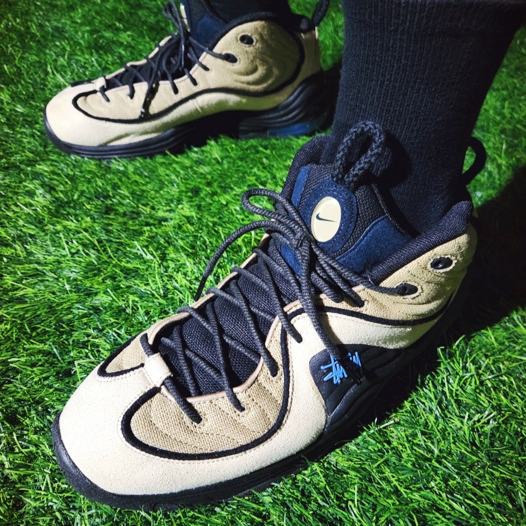 Nike x Stussy Air Penny II Rattan and Limestone 착용 스타일 - 5