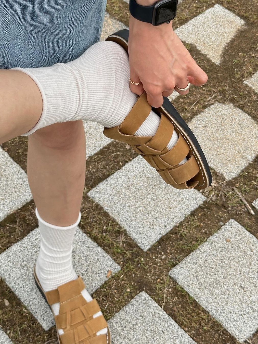 Jerusalem Sandals X Mfg No.1063 Michael Slide Tan Nubuck 착용 스타일 - 6