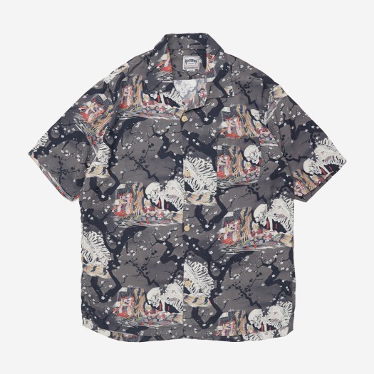 휴스턴 재팬 우타가와 쿠니요시 알로하 셔츠 소마의 옛집 블랙 (41076)