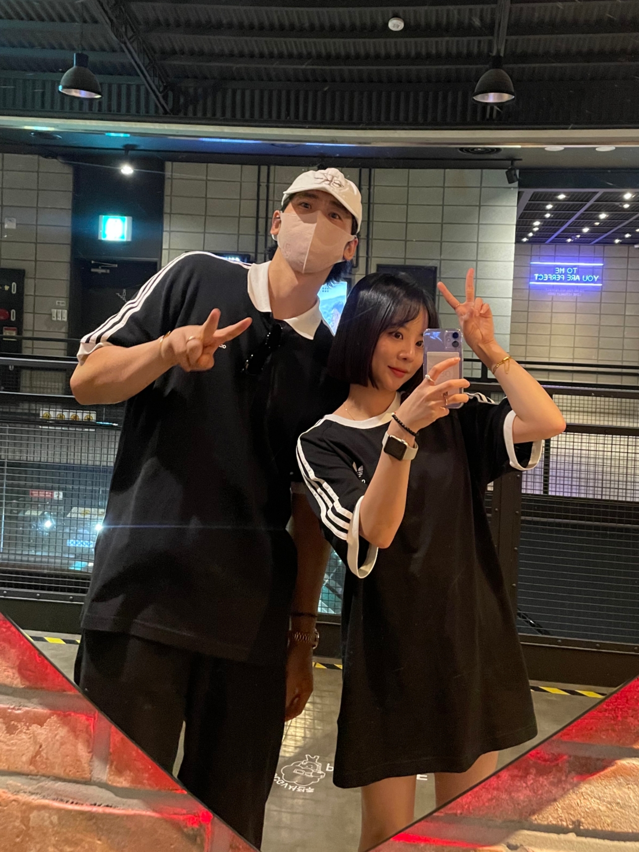 Adidas 3-Stripes T-Shirt Black - KR Sizing, Adidas Adicolor Classic 3-Stripes Polo Shirt Black - KR Sizing 착용 스타일