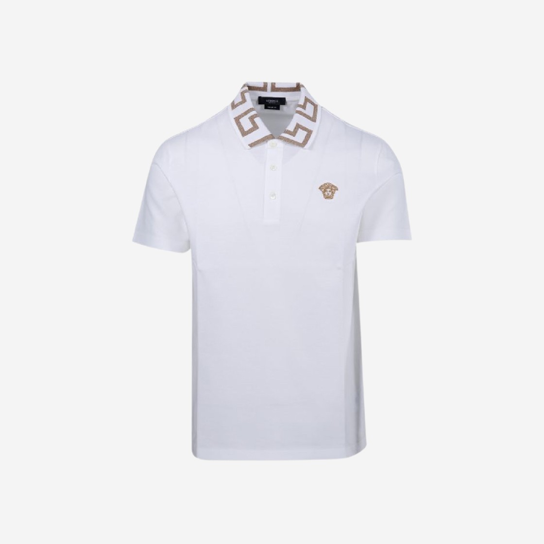 Versace Greca Short Sleeve Polo Shirt White 상세 이미지 1