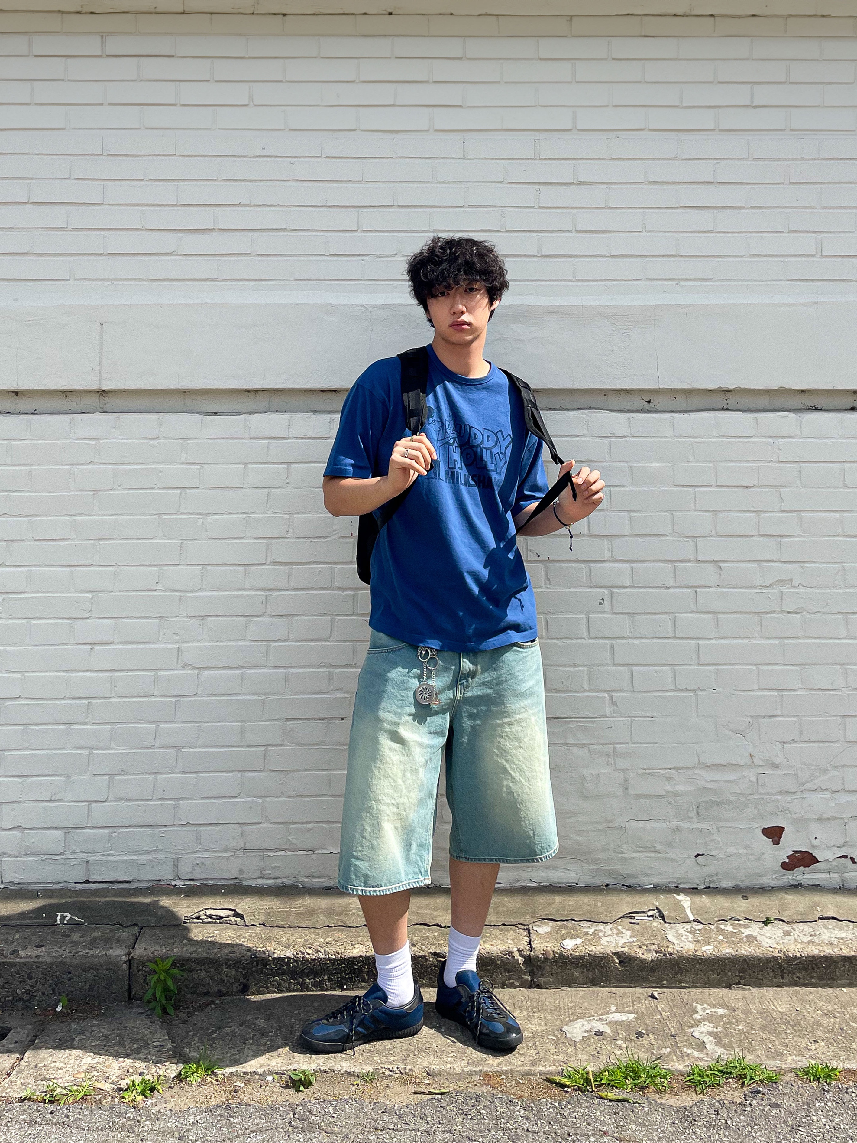 Adidas x Blondey McCoy A.B. Gazelle Indoor Mineral Blue 착용 스타일 - 1