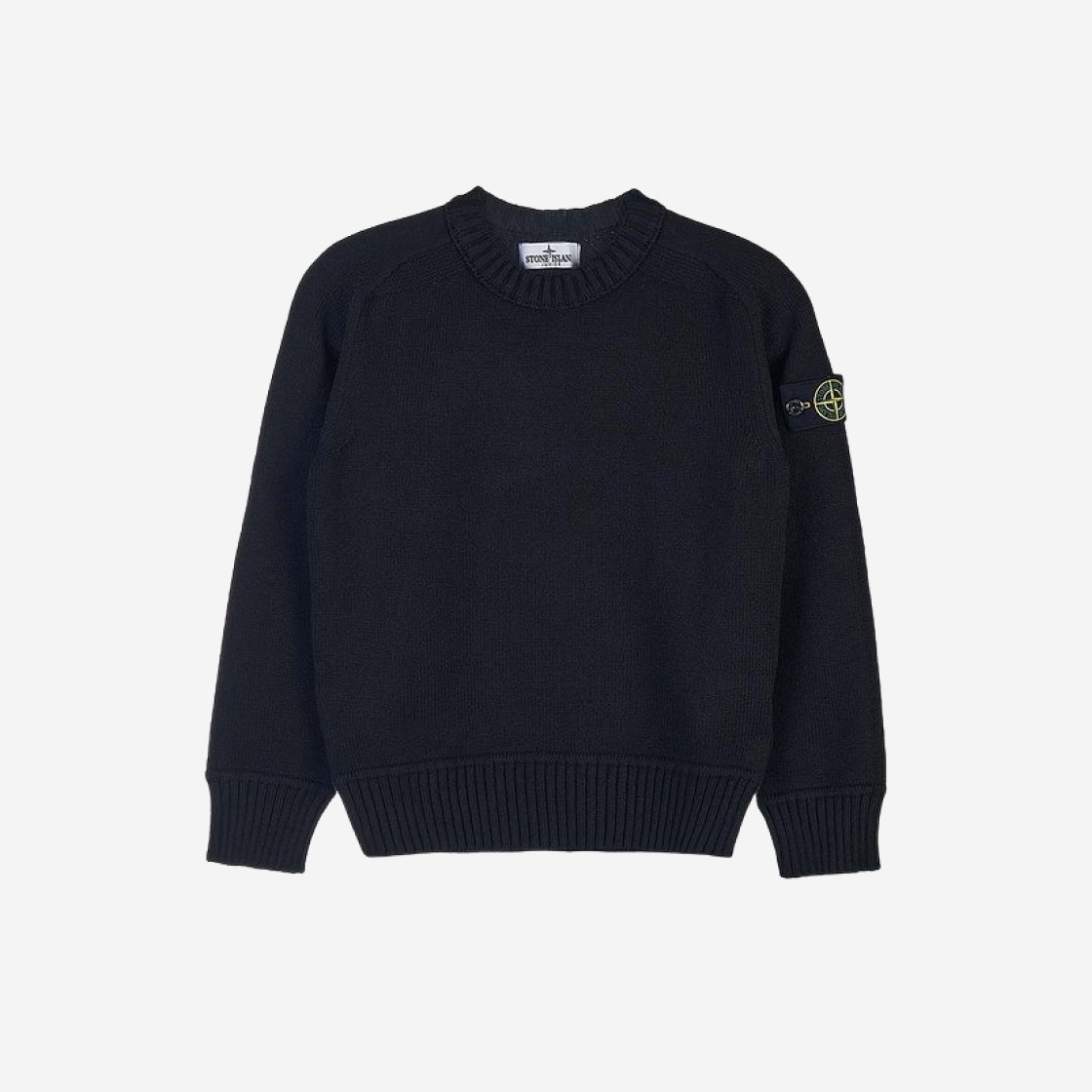 (Kids) Stone Island 515A2 Crewneck Knit Black - 22FW 상세 이미지 1