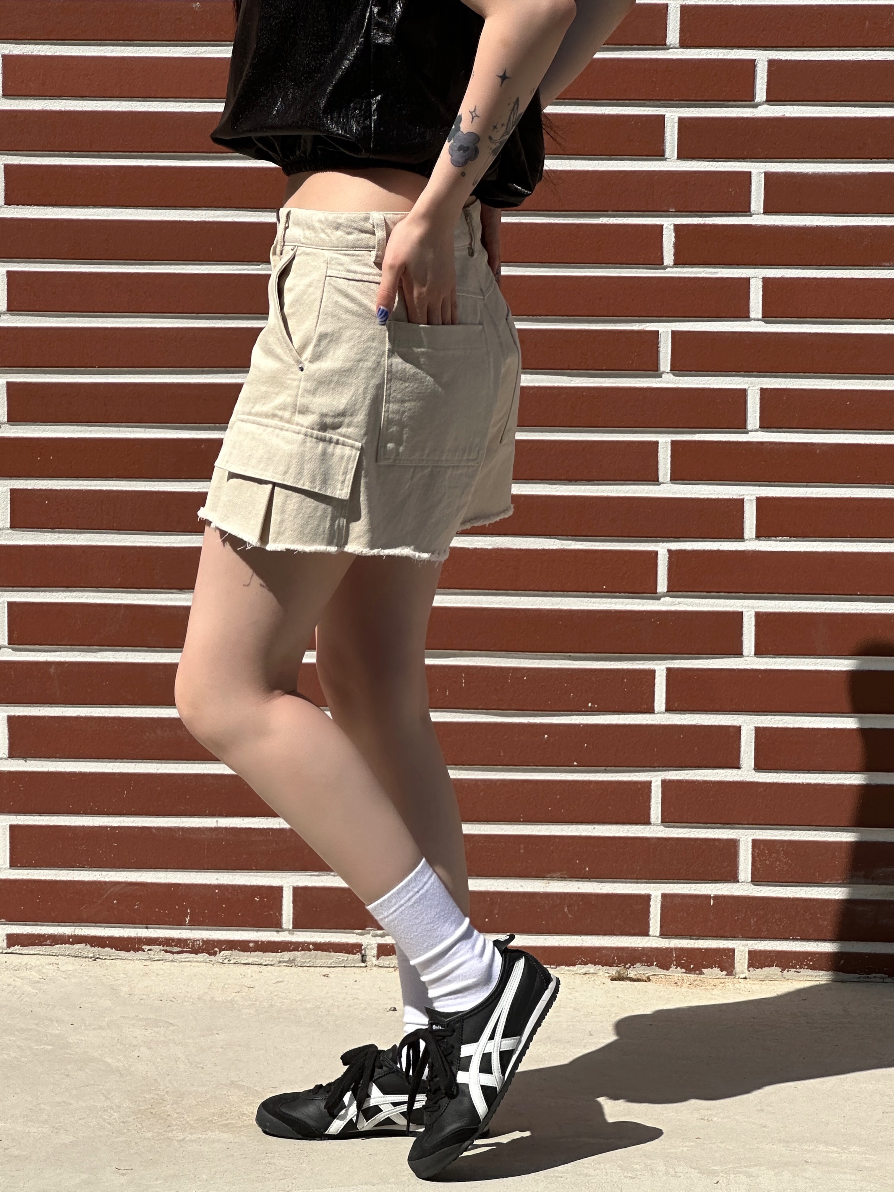 Onitsuka Tiger Mexico 66 Black White 착용 스타일 - 2