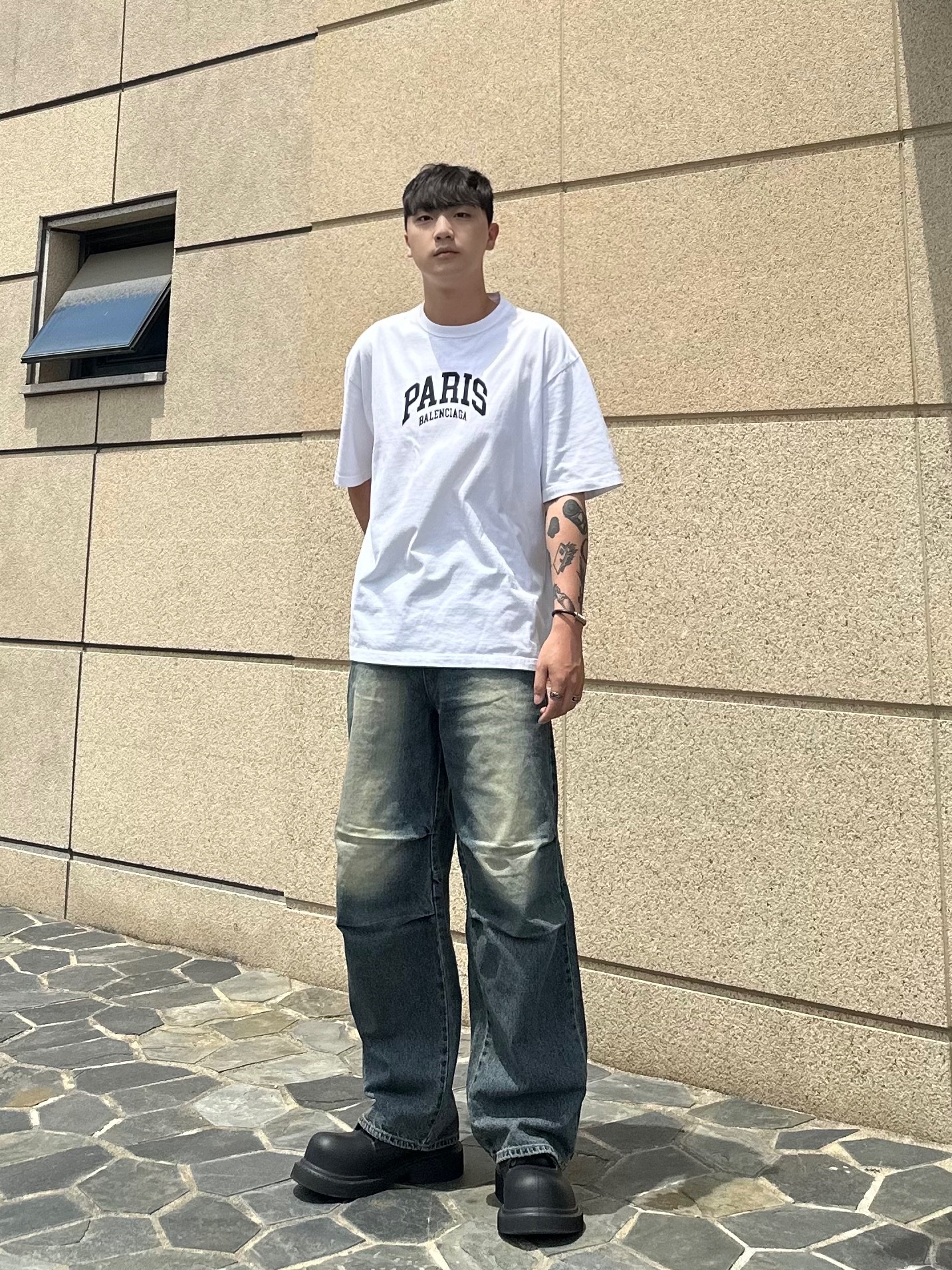 Balenciaga Steroid Derby Black 착용 스타일 - 1