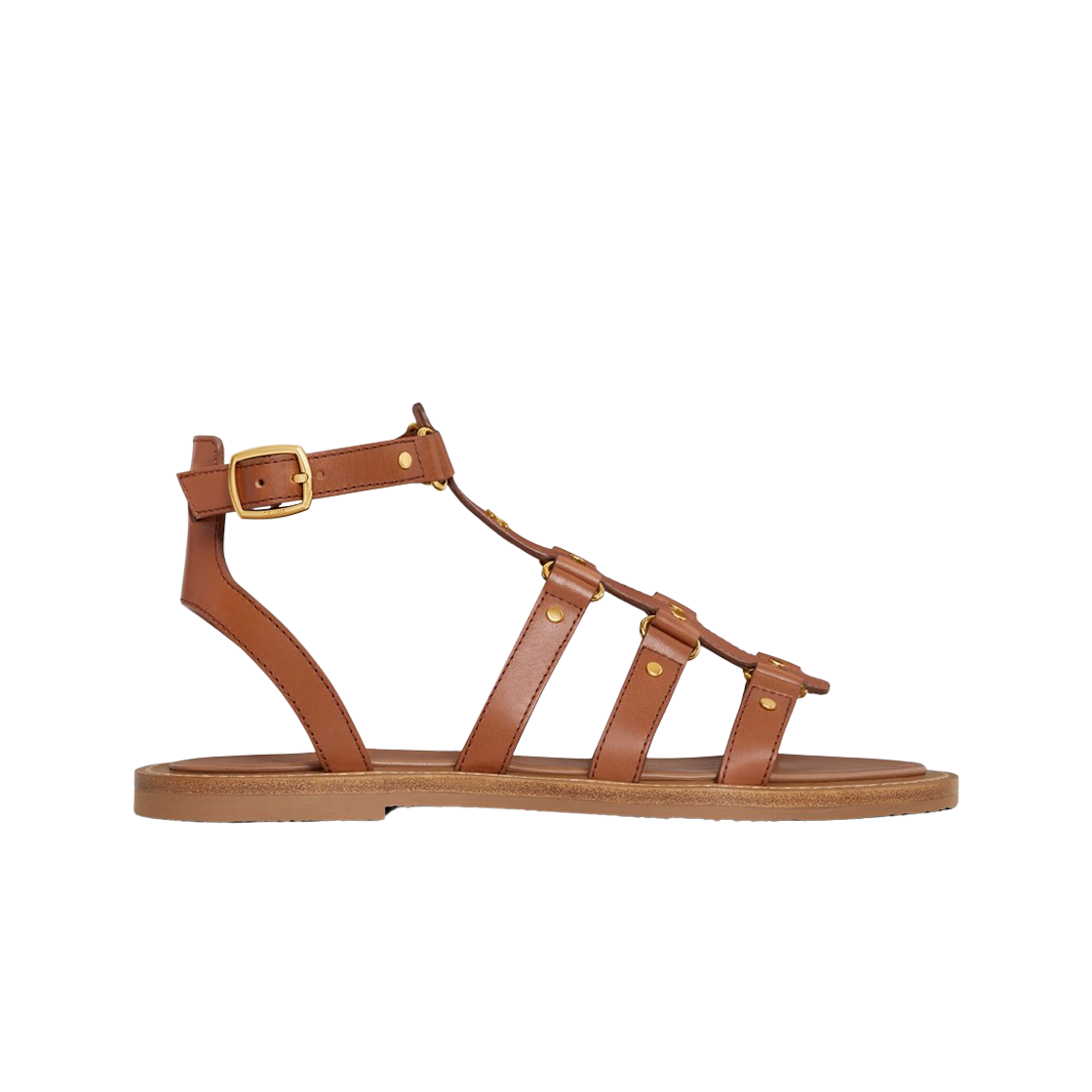 357973766C-04LU (W) Celine Lympia Gladiator Sandal in Calfskin Tan