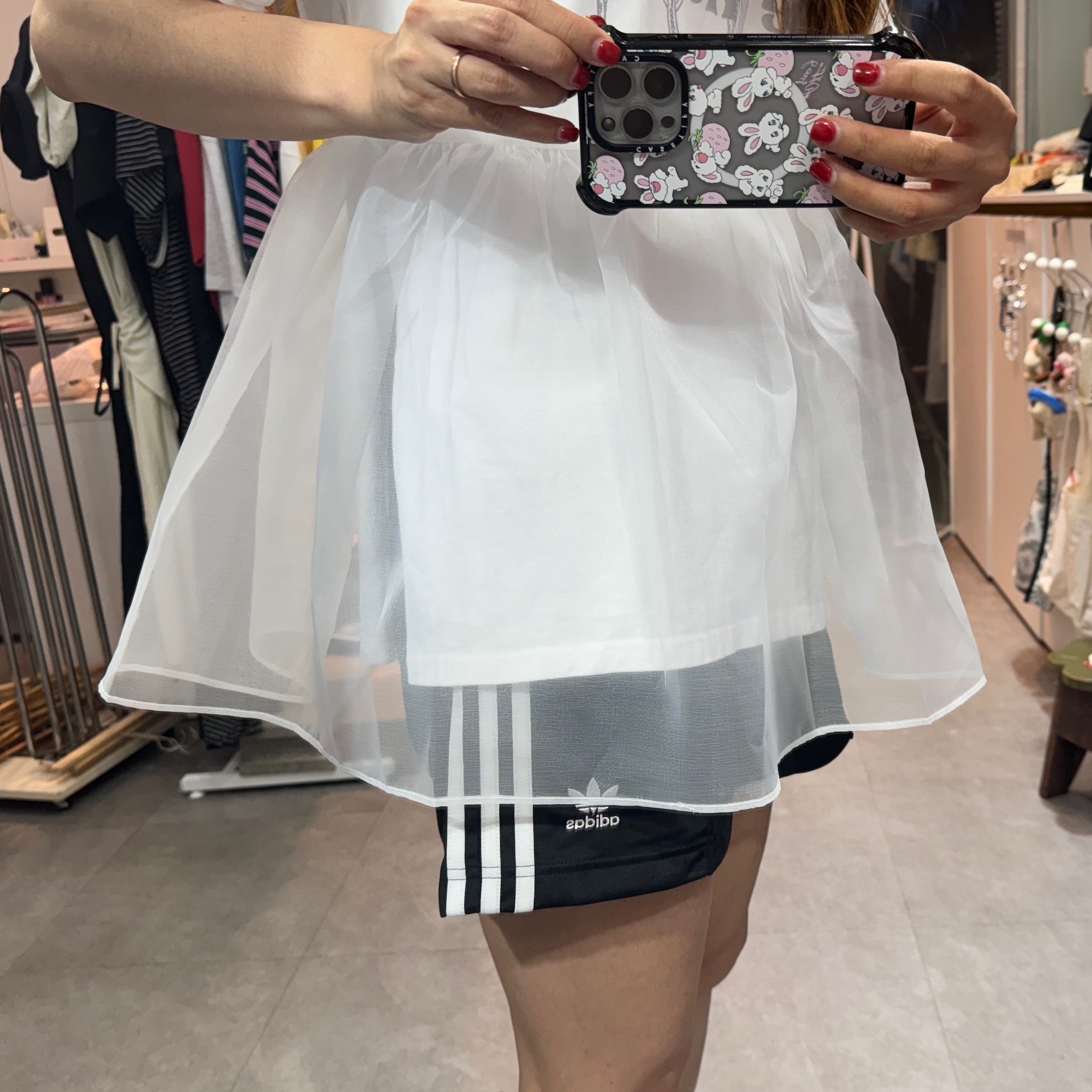 (W) Adidas Firebird Shorts Black - KR Sizing 착용 스타일 - 2