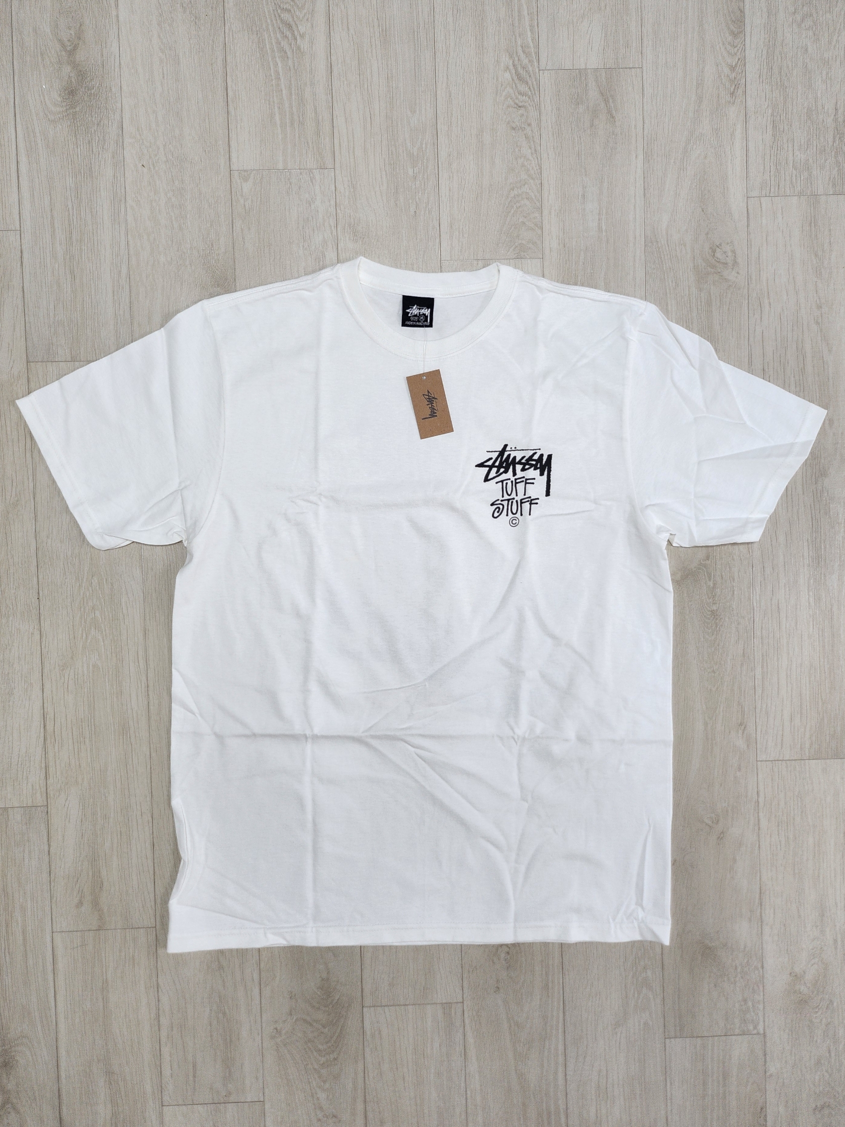 Stussy Tuff Stuff T-Shirt White 착용 스타일 - 1