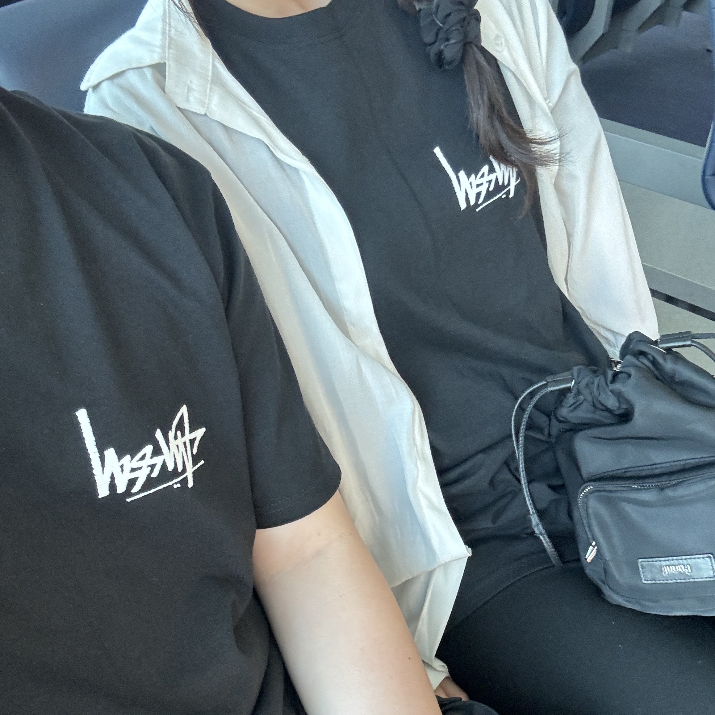 Stussy Flipped T-Shirt Black 착용 스타일