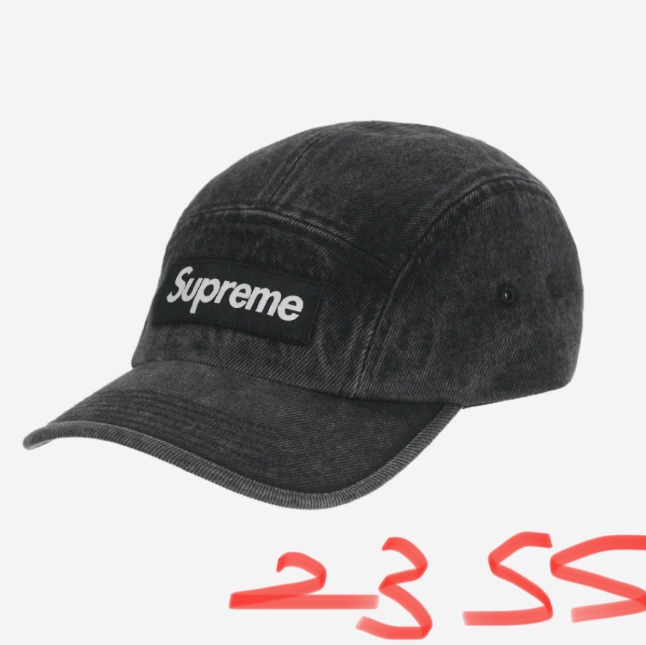 Supreme Denim Camp Cap Black - 24SS 착용 스타일 - 2