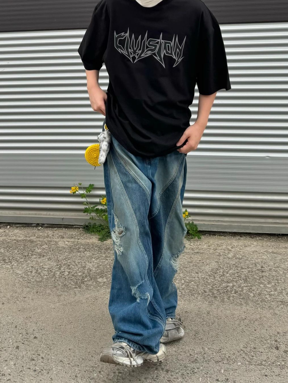 Civision by CSC Core Logo T-Shirt Black, Civision by CSC City Lives 49 T-Shirt Black 착용 스타일 - 4