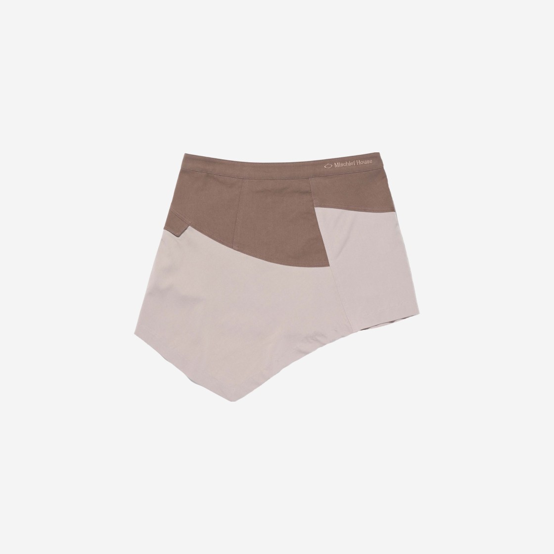 (W) Mischief Asymmetric Two-Tone Mini Skirt Mocha Beige 상세 이미지 2