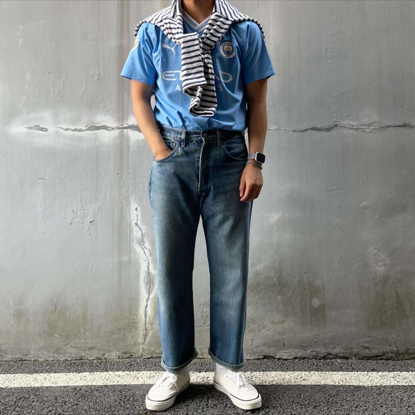 Levi's LVC 1955 Japan 501 Jean Blackjack Blue 착용 스타일