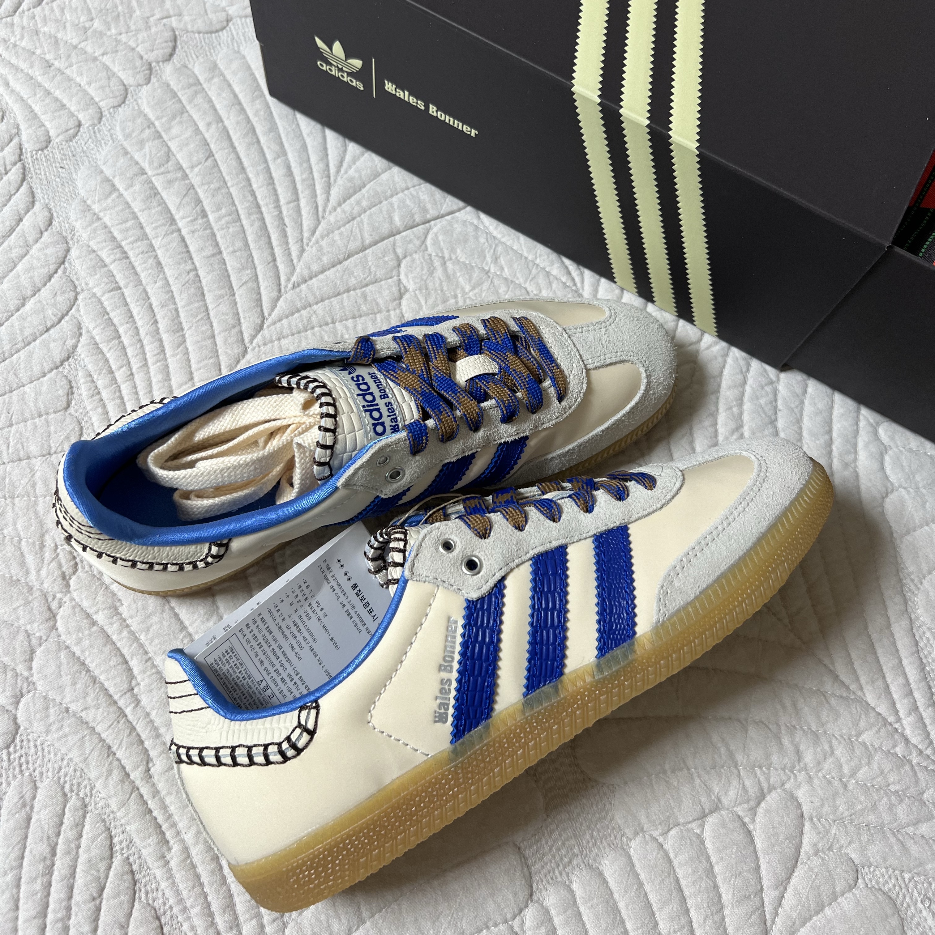 Adidas x Wales Bonner Samba Wonder Clay Royal Blue 착용 스타일