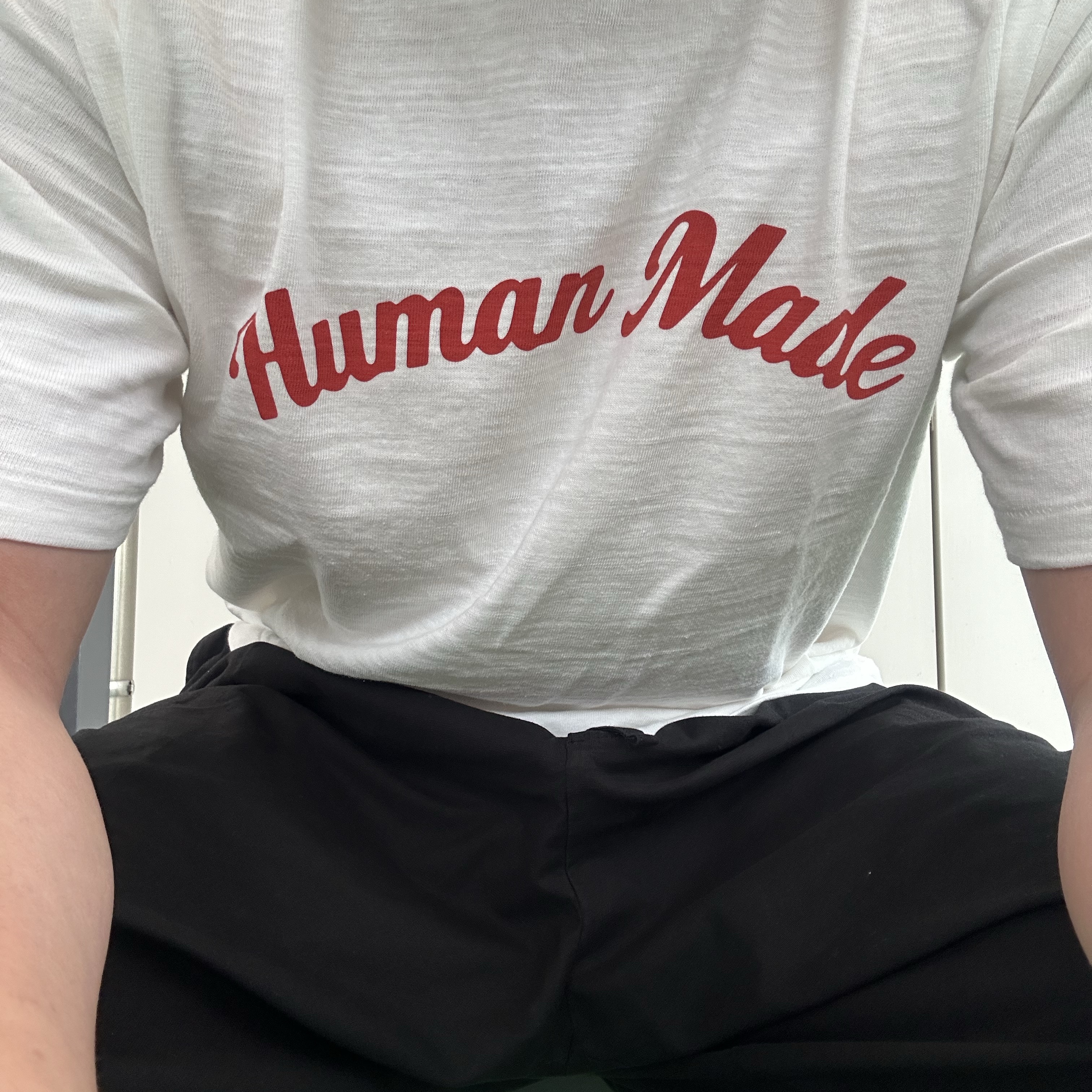 Human Made Graphic T-Shirt #09 White, Nike ACG Air Exploraid Neutral Grey and Ash Green 착용 스타일 - 1