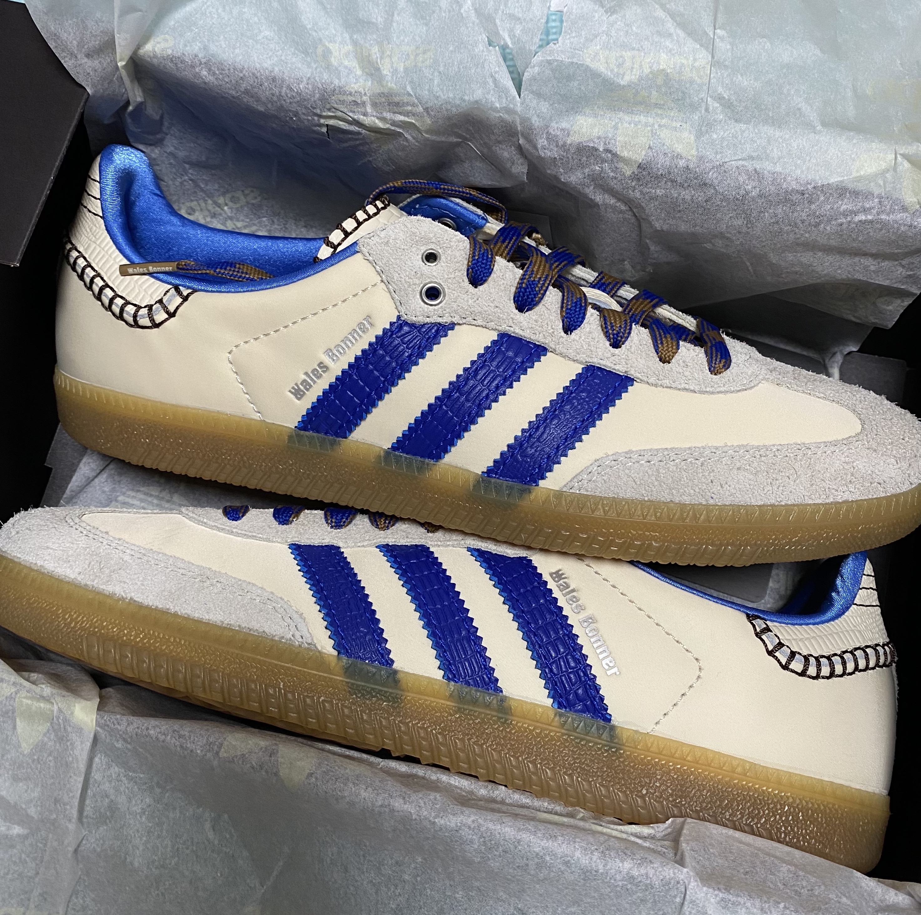Adidas x Wales Bonner Samba Wonder Clay Royal Blue 착용 스타일
