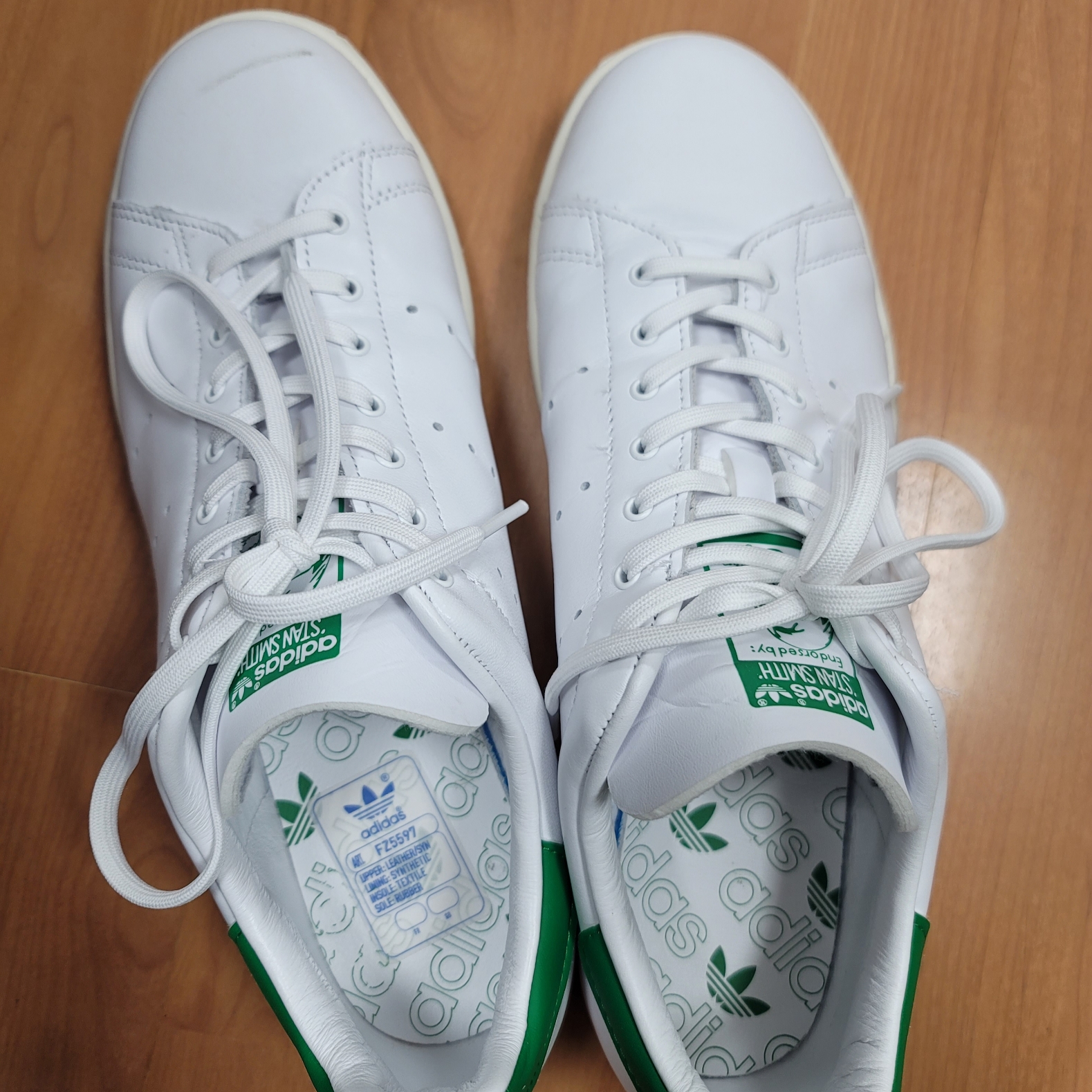 Adidas Stan Smith 80s Cloud White Green 착용 스타일 - 2
