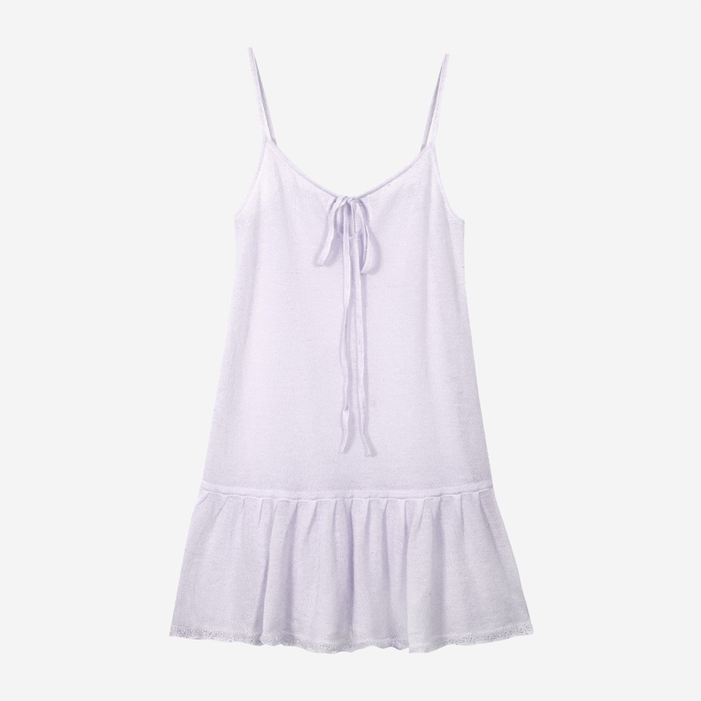 FLETTA Shirring Sleeveless Knit Top Lavender 상세 이미지 1