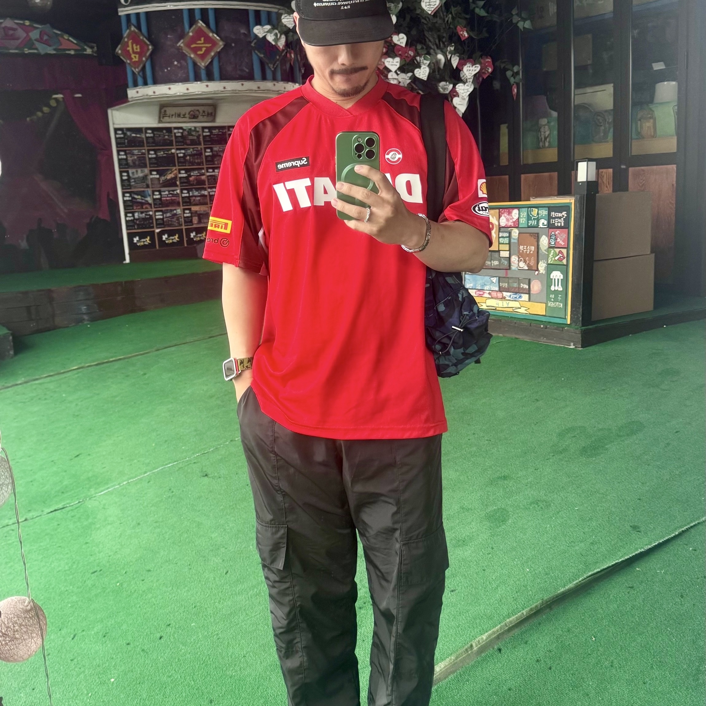 Supreme x Ducati Soccer Jersey Red - 24SS 착용 스타일 - 1