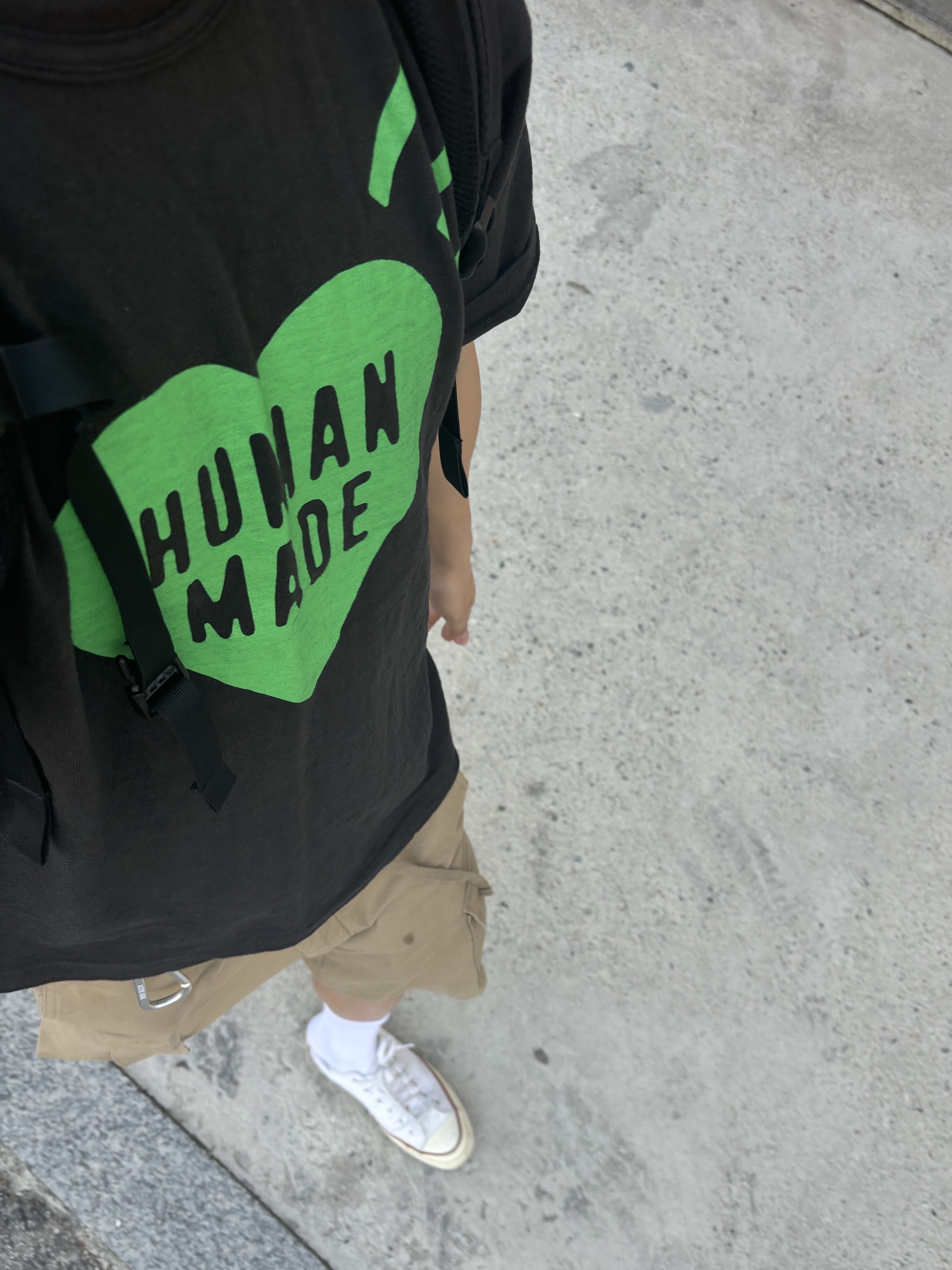 Human Made Heart T-Shirt Black Green - 1928 Store Exclusive, Human Made Carabiner 70mm Silver 착용 스타일