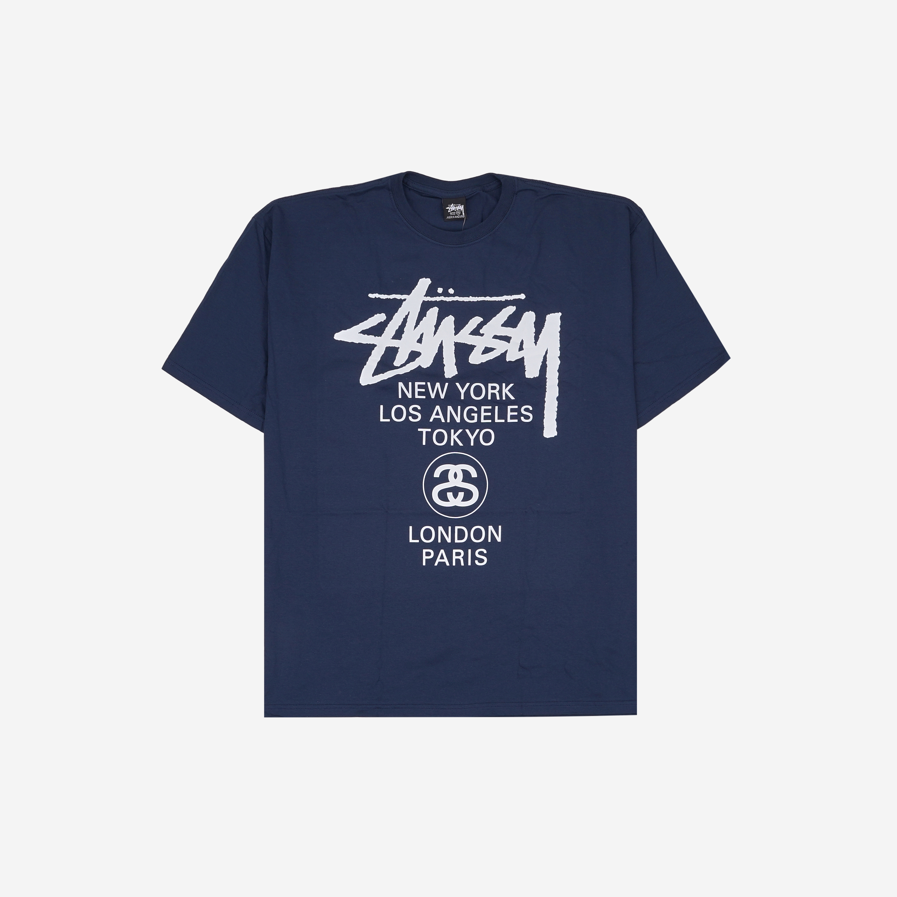 Stussy World Tour T-Shirt Navy 2024,2025