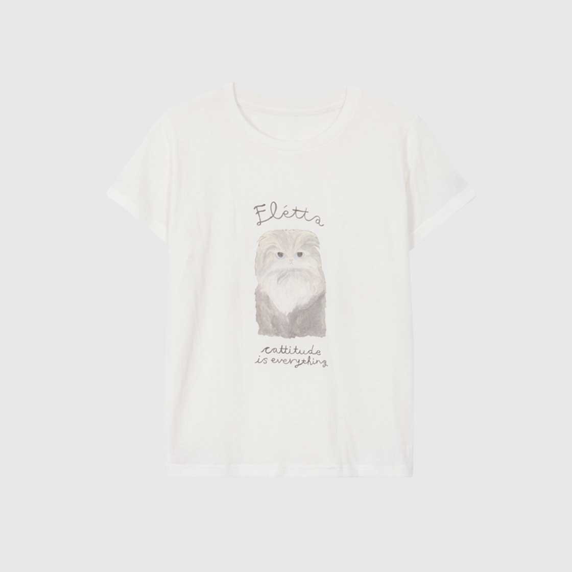 FLETTA Linen Cat Tee 상세 이미지 1