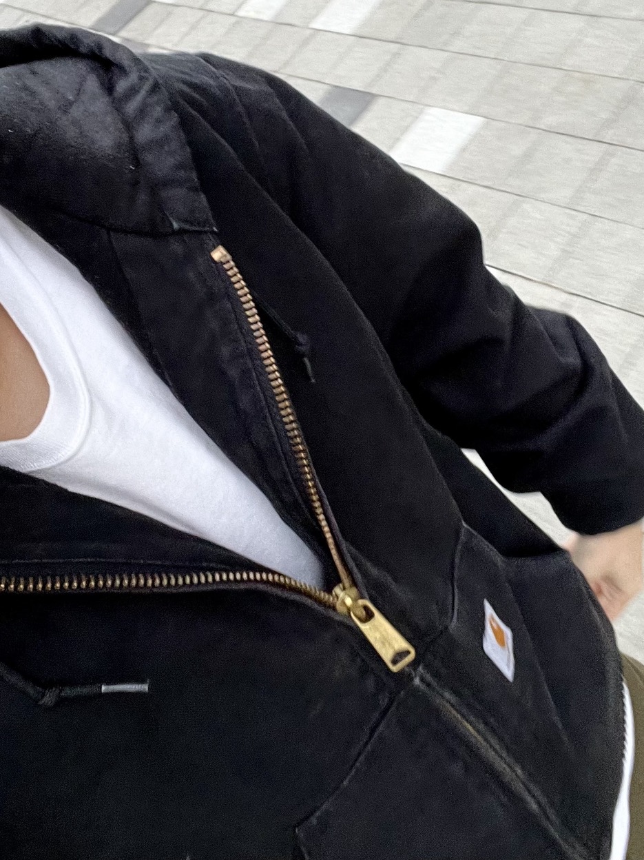 Carhartt WIP Dearborn Canvas OG Active Jacket Black Aged Canvas - Winter 착용 스타일 - 2