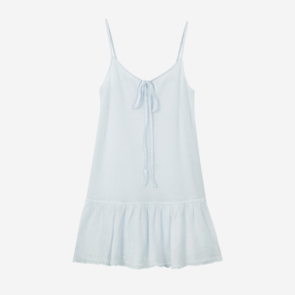 FLETTA Shirring Sleeveless Knit Top Skyblue 상세 이미지 1