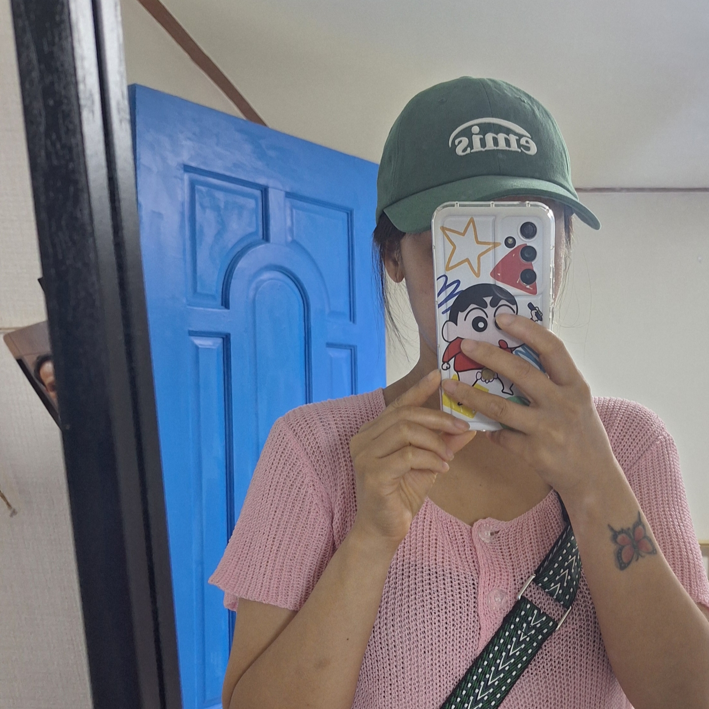 Emis New Logo Emis Cap Green 착용 스타일 - 3
