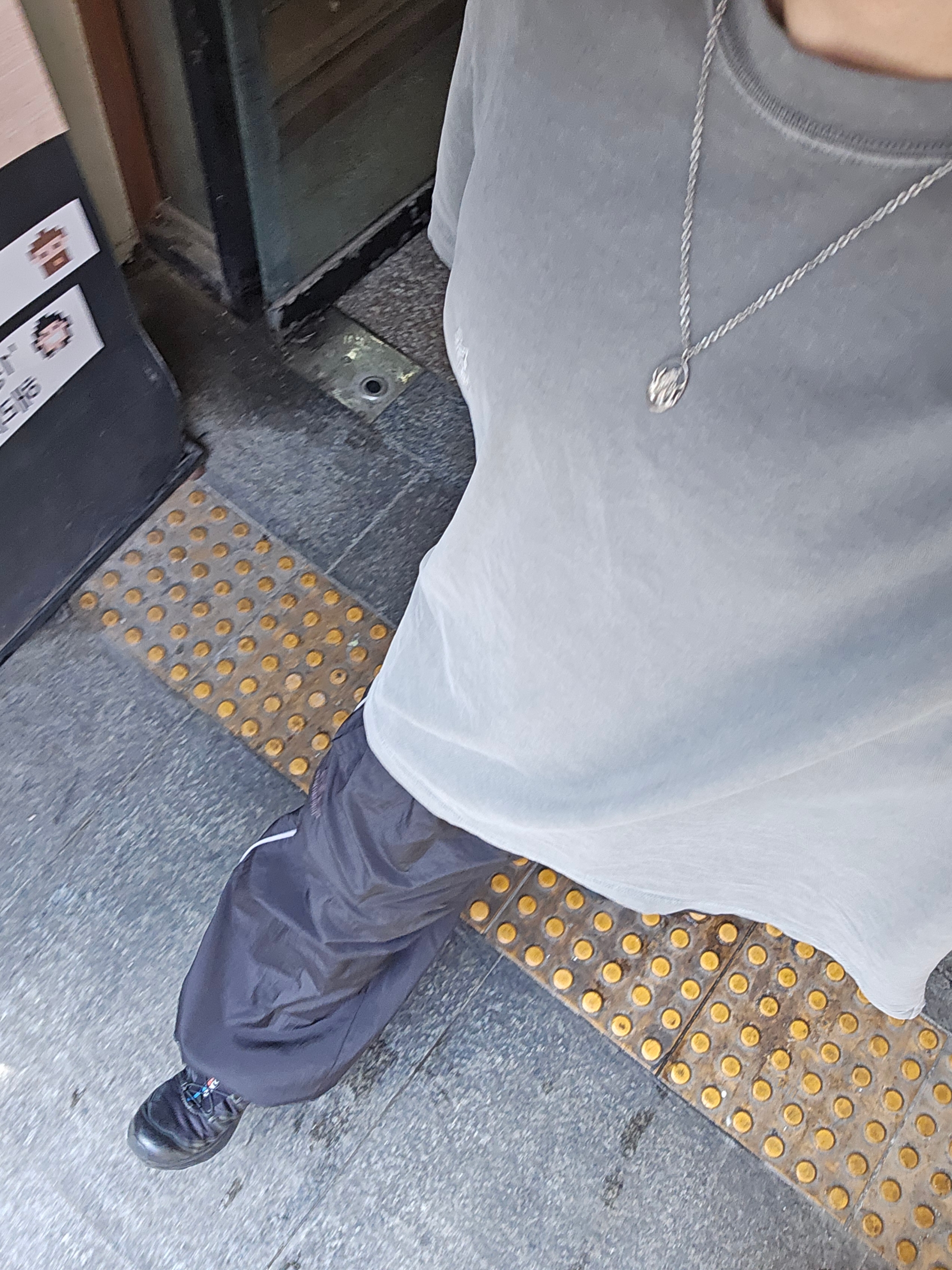 Polyteru Human Index Human Regular 1/2 T-Shirt Dyed Gray, Polyteru Human Index Index Track Pants Black/White 착용 스타일