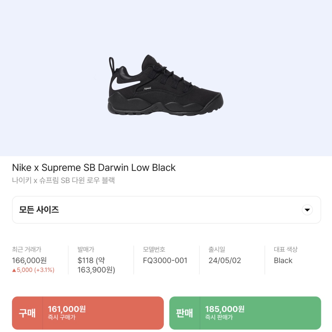 Nike x Supreme SB Darwin Low Black 착용 스타일 - 2