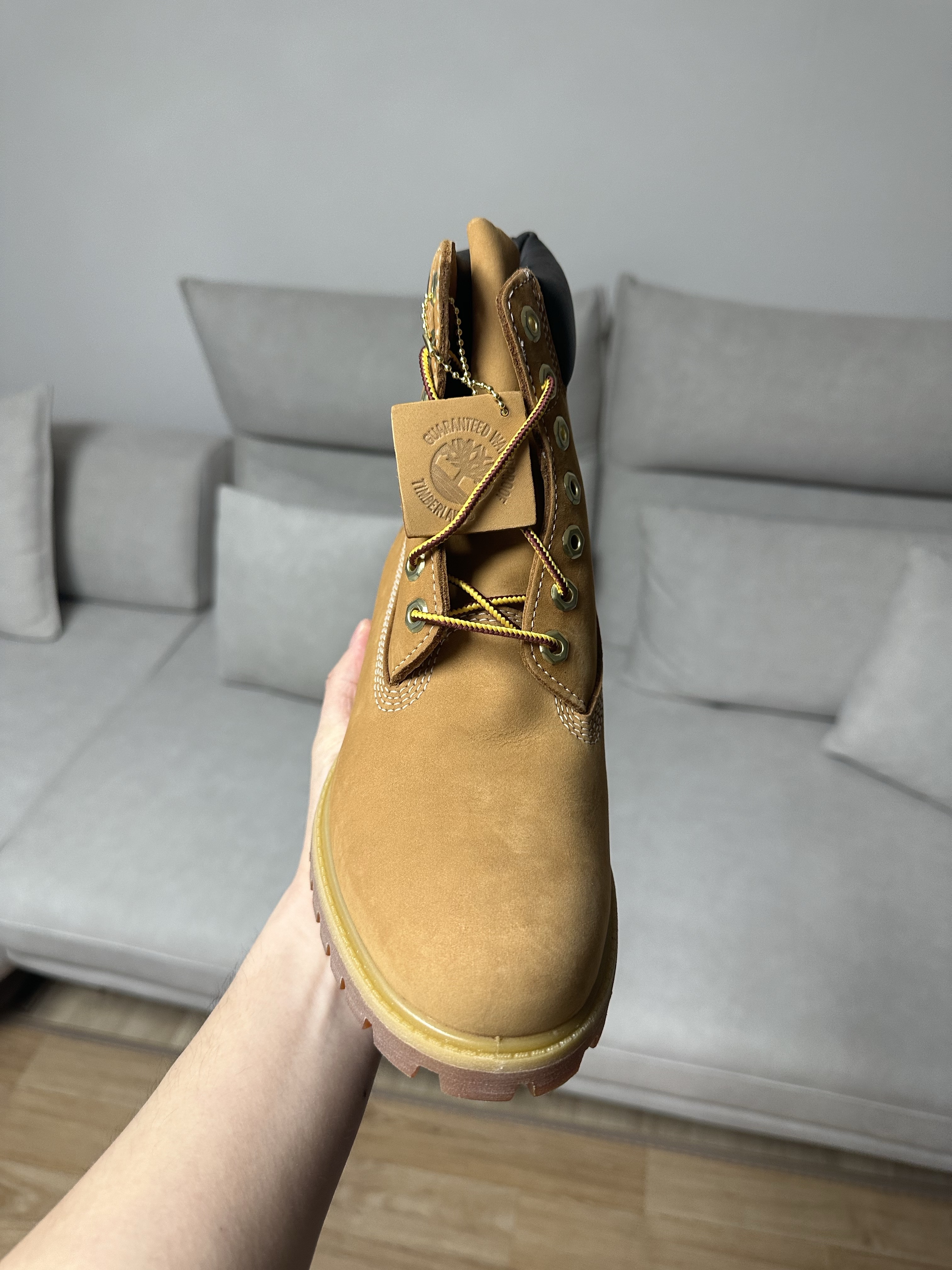 Timberland Premium 6 inch Waterproof Boot Wheat Nubuck - Wide 착용 스타일 - 2