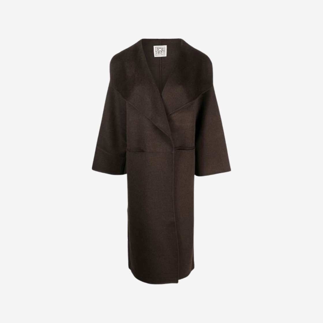 (W) Toteme Signature Wool Cashmere Coat Chocolate Melange 상세 이미지 1