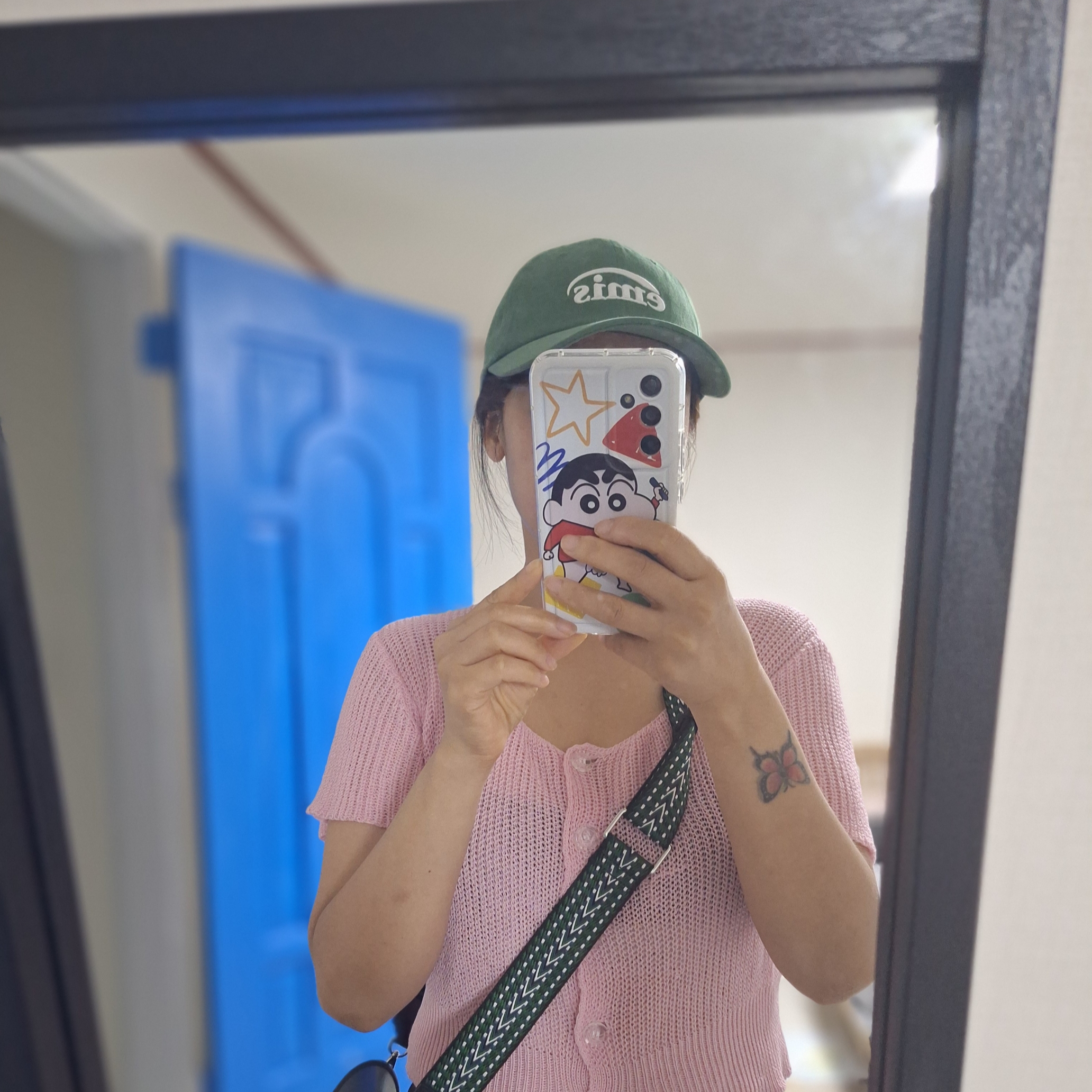 Emis New Logo Emis Cap Green 착용 스타일 - 4