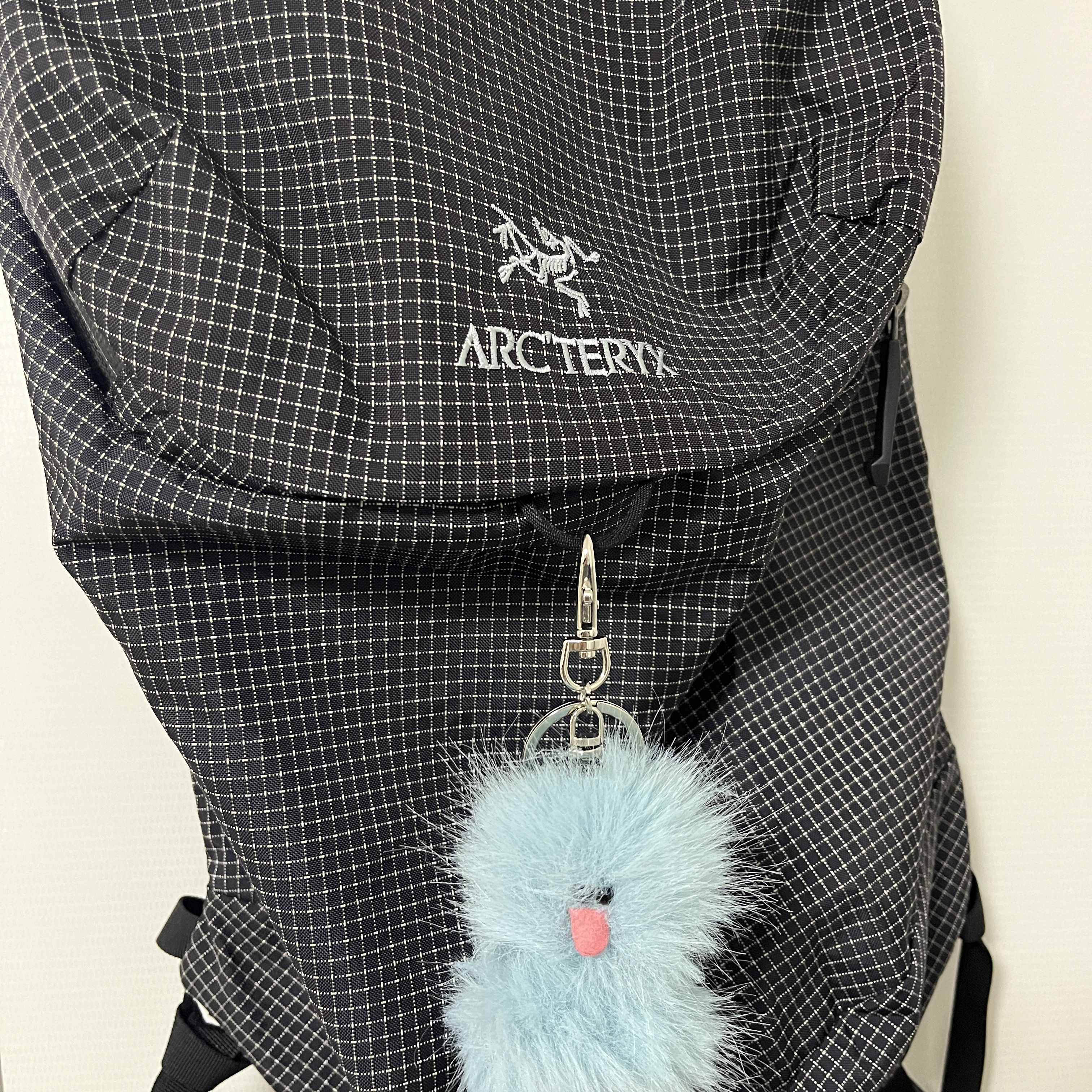 Arc'teryx Konseal 15 Backpack Black, Cosymosy Mini Bird Bird Keyring Sky Blue 착용 스타일