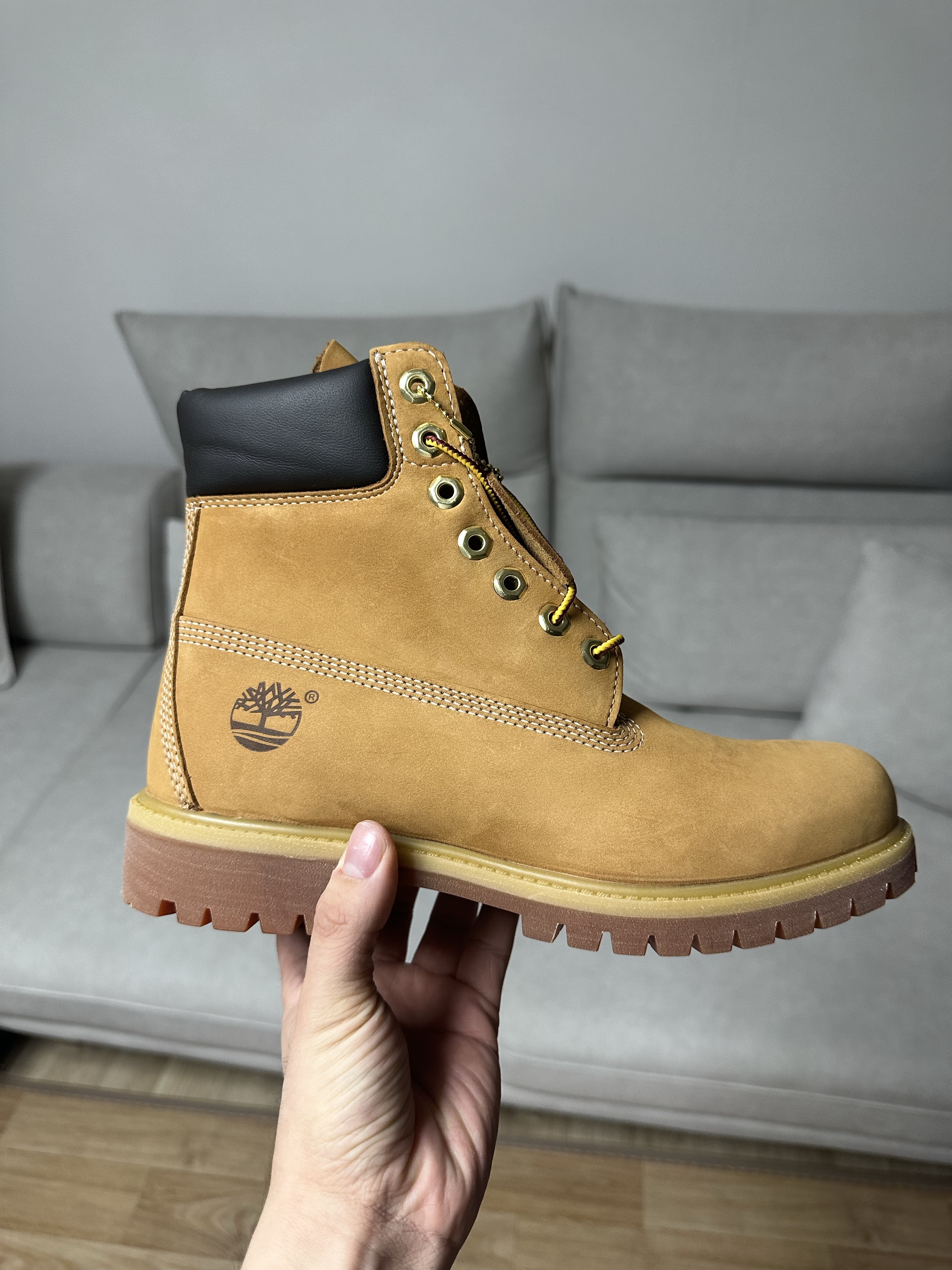 Timberland Premium 6 inch Waterproof Boot Wheat Nubuck - Wide 착용 스타일 - 1