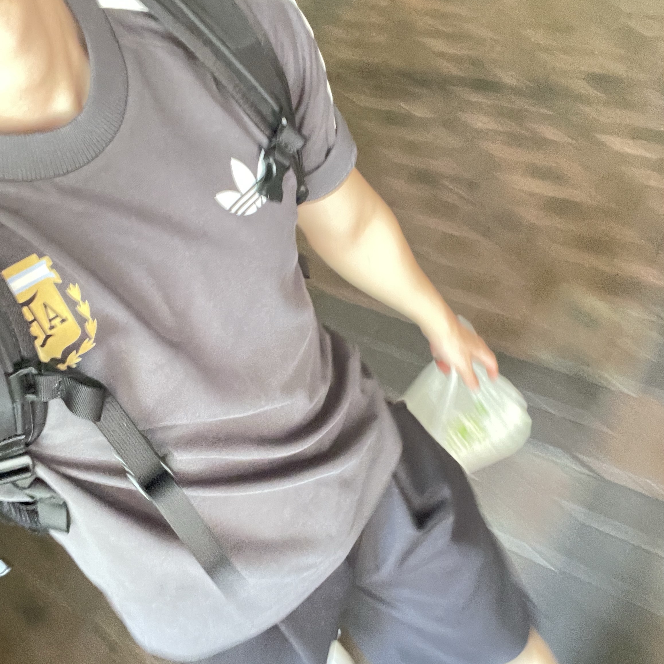 Adidas Argentina Beckenbauer T-Shirt Utility Black- KR Sizing 착용 스타일